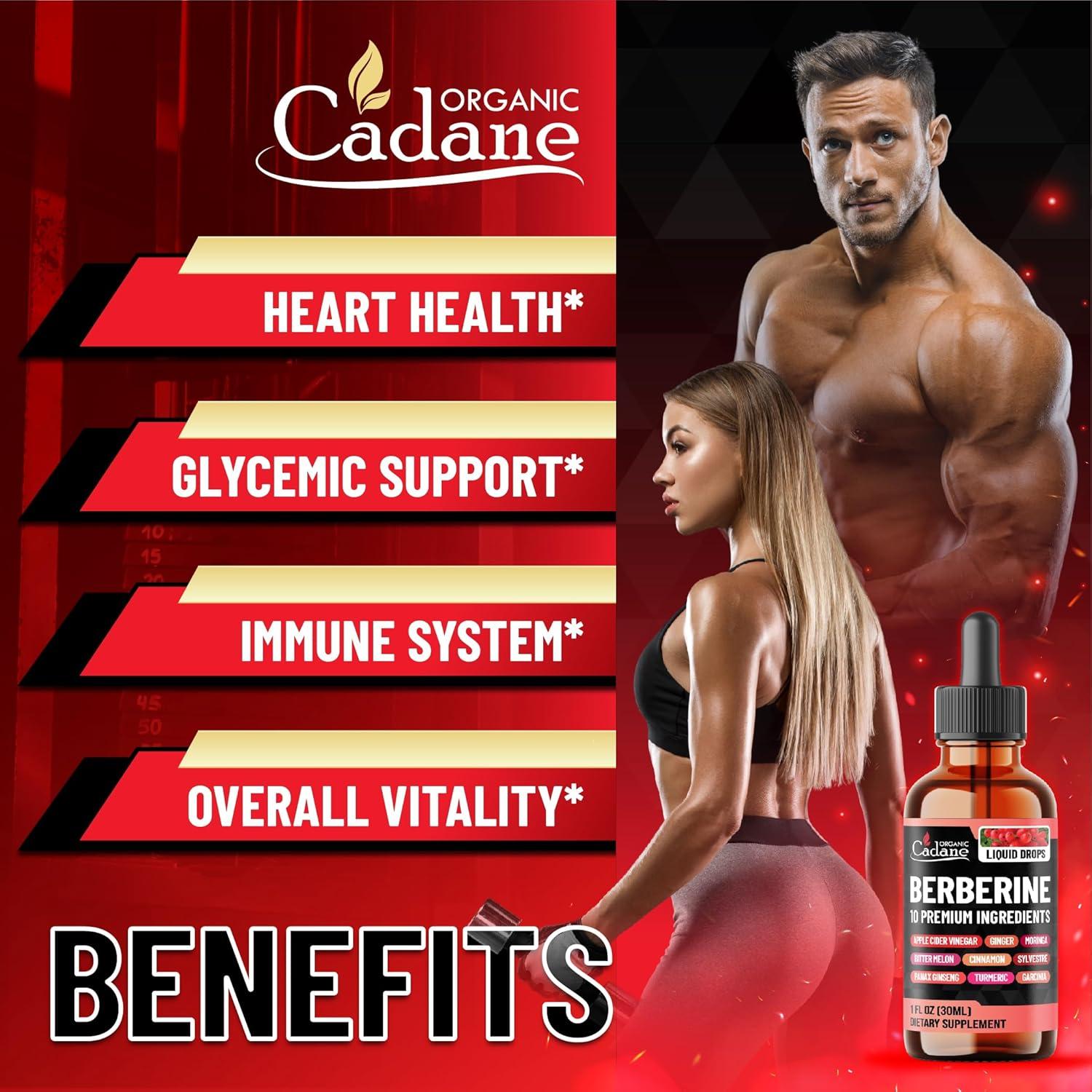 Gotas Líquidas de Berberina Organic Cadane 29.57 ml - Salud del Corazón