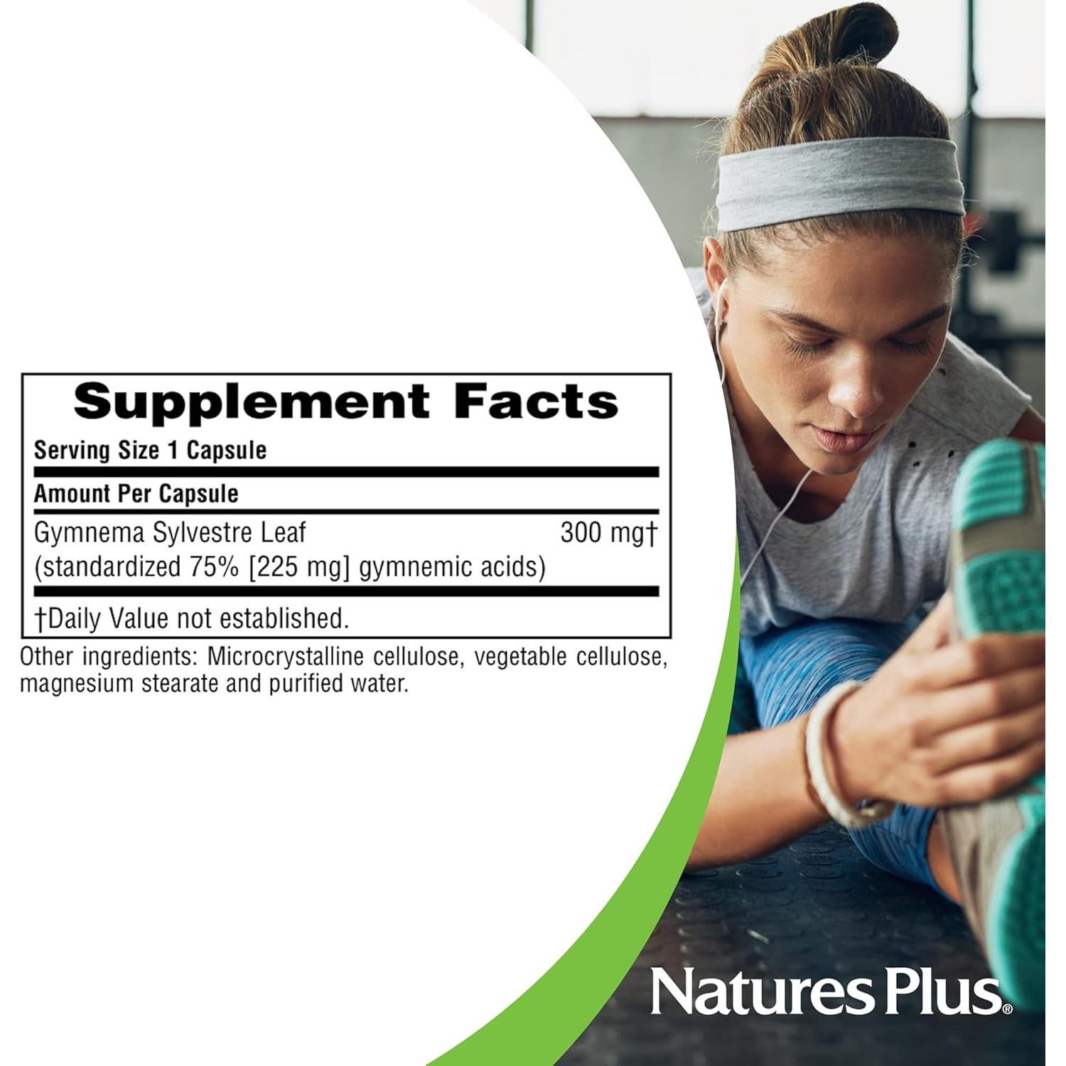 Suplemento Ayurvédico Gymnema Sylvestre Nature's Plus 300 mg 60 Cápsulas Veganas