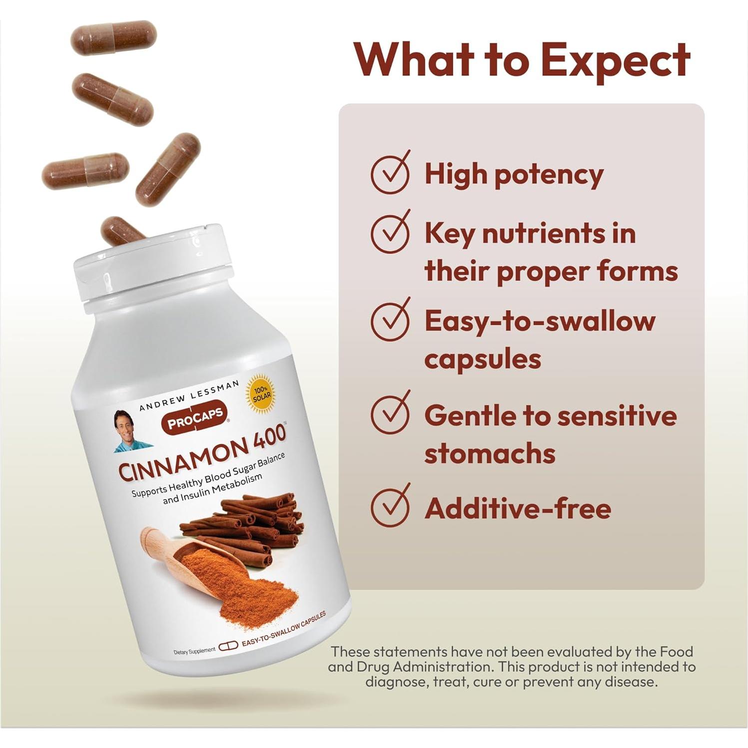 Canela 400mg Andrew Lessman - 120 Cápsulas Estandarizadas