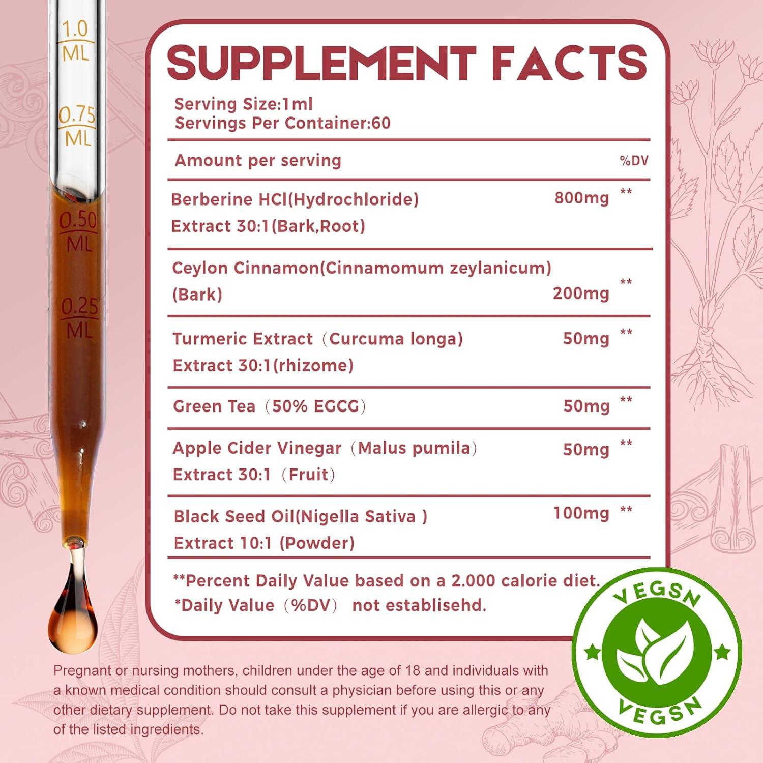 Gotas Líquidas Amargas de Berberina MaxuraFit 60 ml Veganas