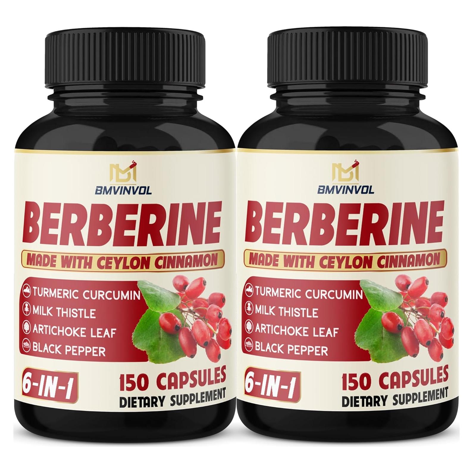 Suplemento de Berberina HCl + Canela + Cúrcuma - 2 Botellas