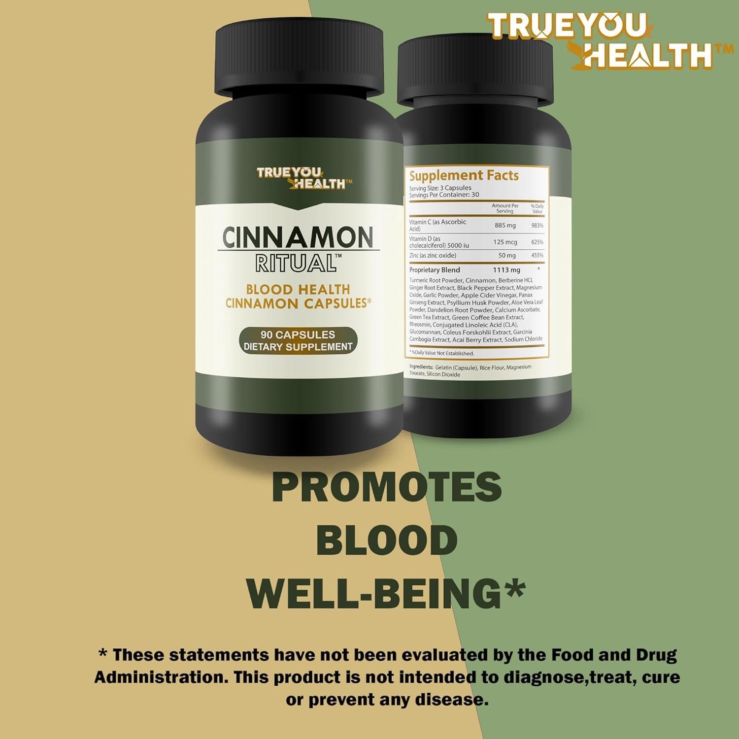 Suplemento de Canela Ritual de Canela 1000mg - Salud Sanguínea