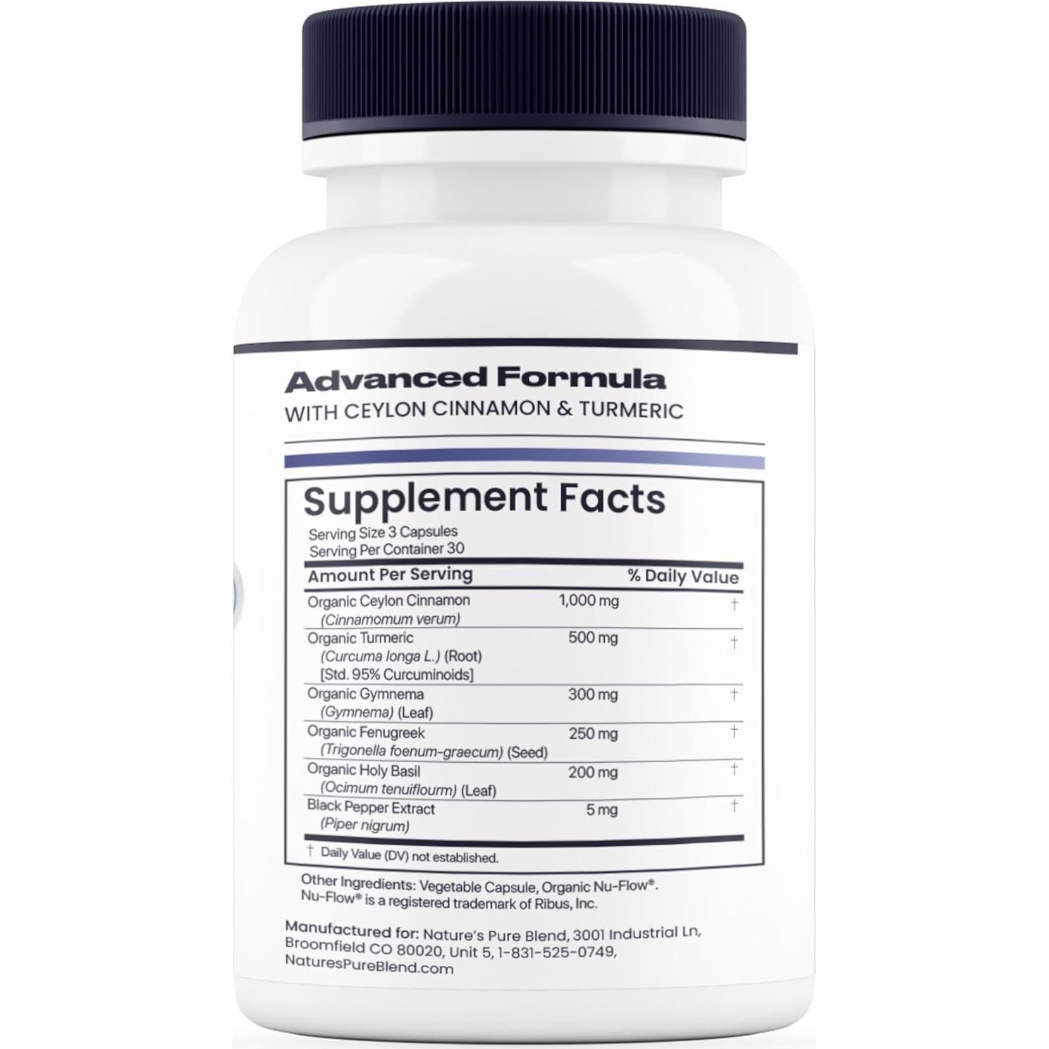 Cápsulas de Canela de Ceilán y Cúrcuma Orgánica 90 Caps