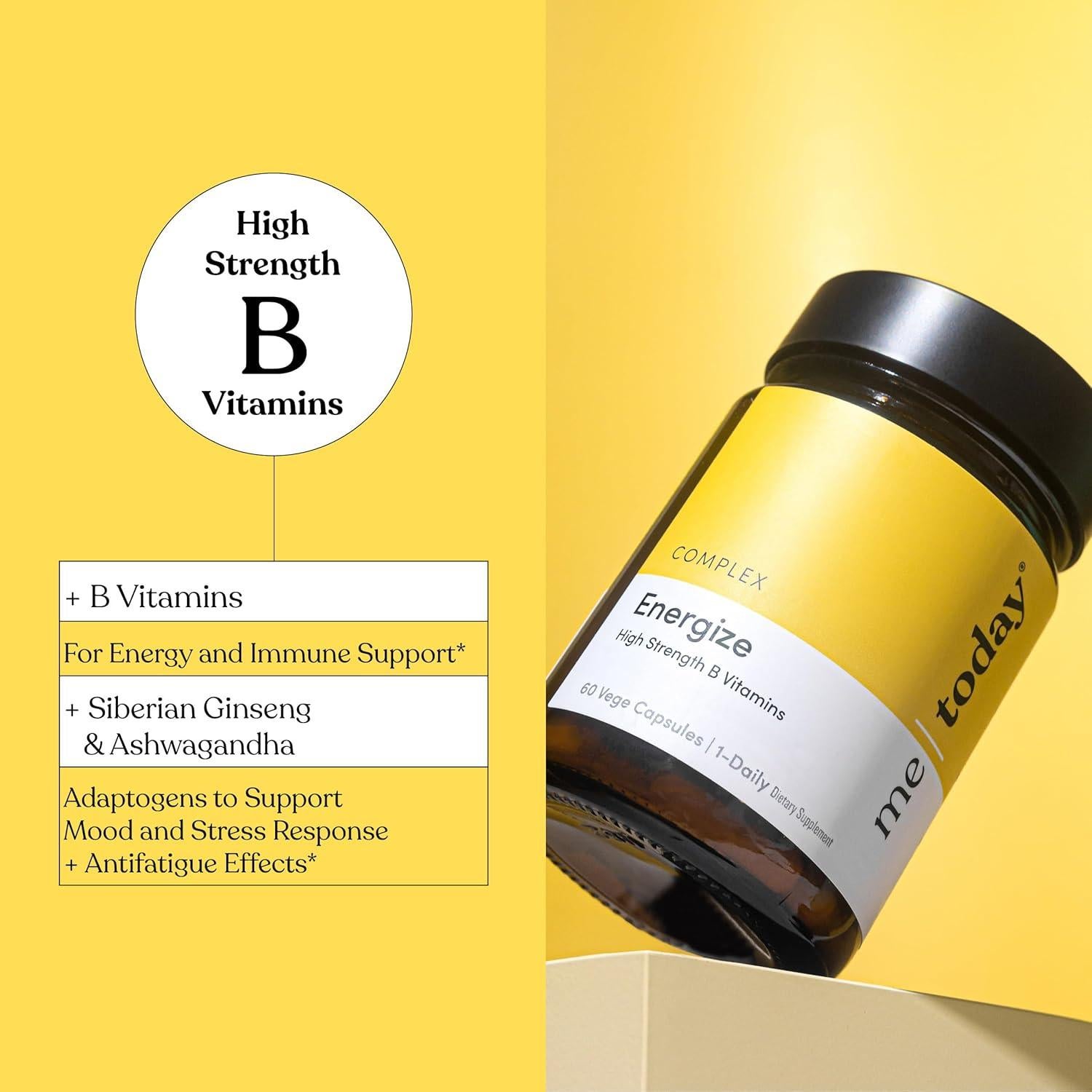 Suplemento Energizante Vegano Super B Complejo 60 Cápsulas