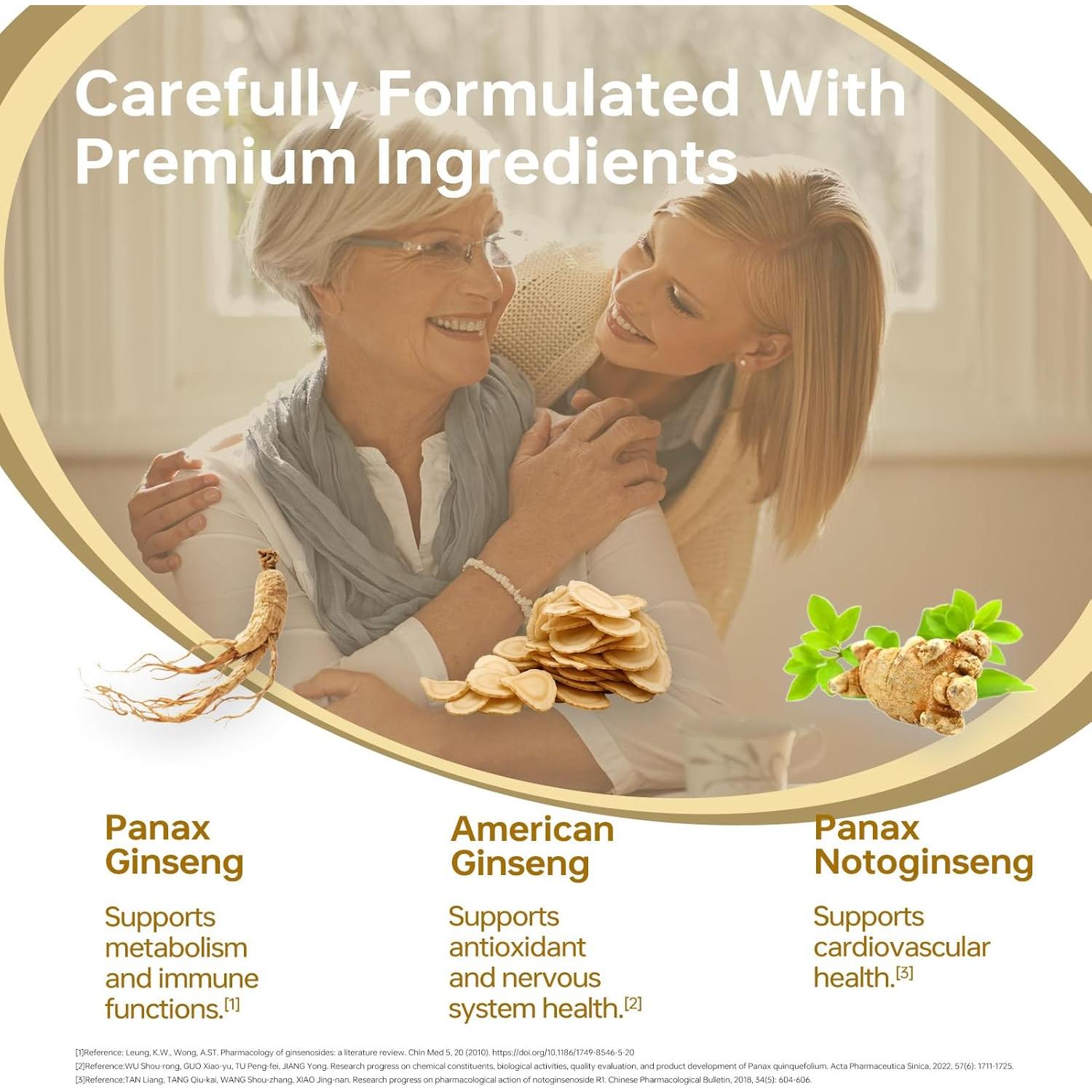 Suplemento de Ginseng Panax HUJ - 60 Cápsulas - Energía y Salud