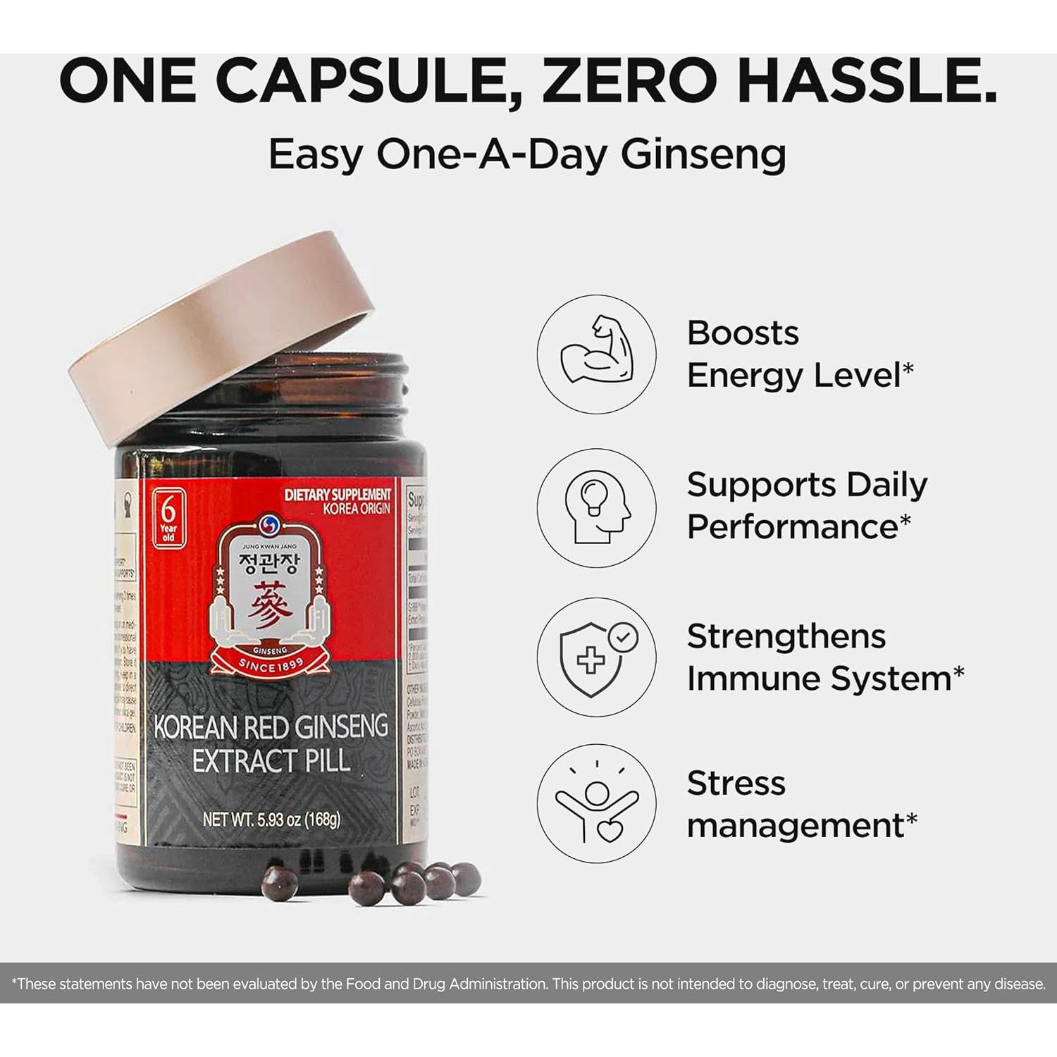 Píldoras de Ginseng Rojo Coreano JUNG KWAN JANG - 800 Unidades