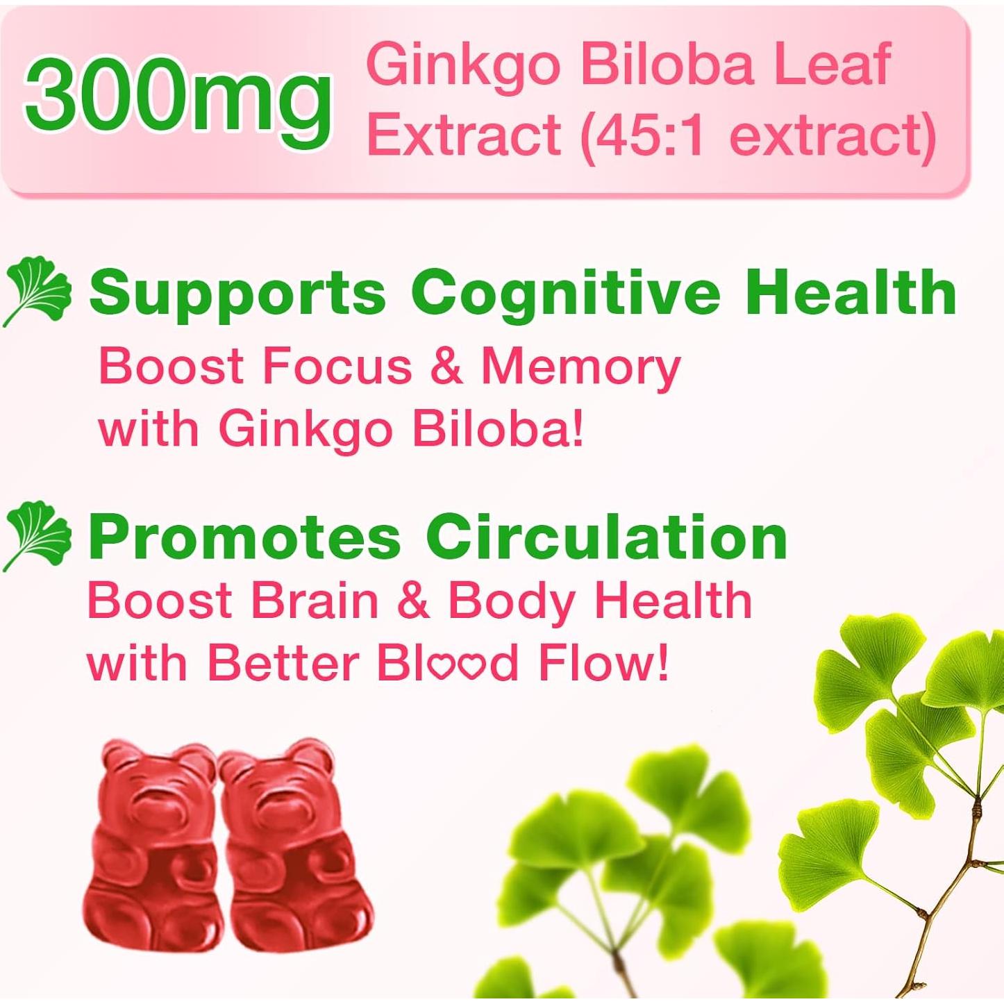 Gomitas Ginkgo Biloba Sijigood 60 Unidades Sabor Frambuesa