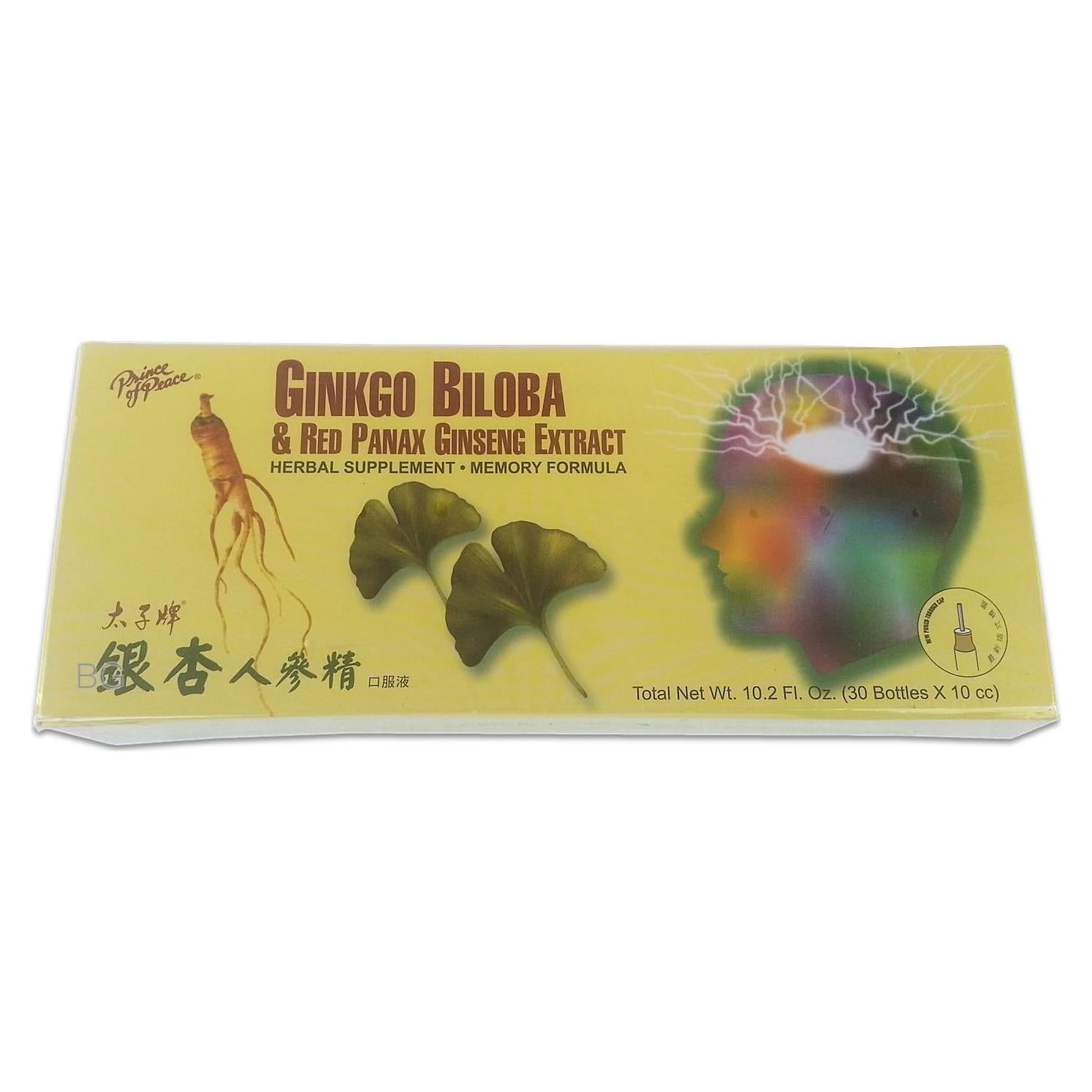 Ginkgo Biloba y Panax Rojo Príncipe de la Paz 30x10 cc