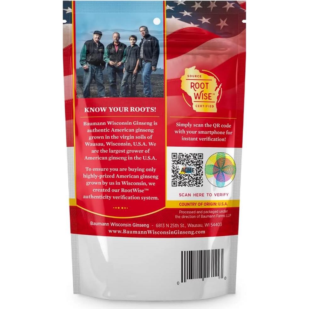 Rodajas de Ginseng Americano Baumann 113.4 g - 100% Natural
