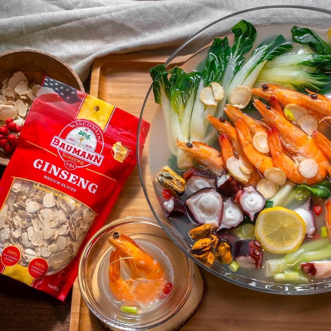 Rodajas de Ginseng Americano Baumann 113.4 g - 100% Natural