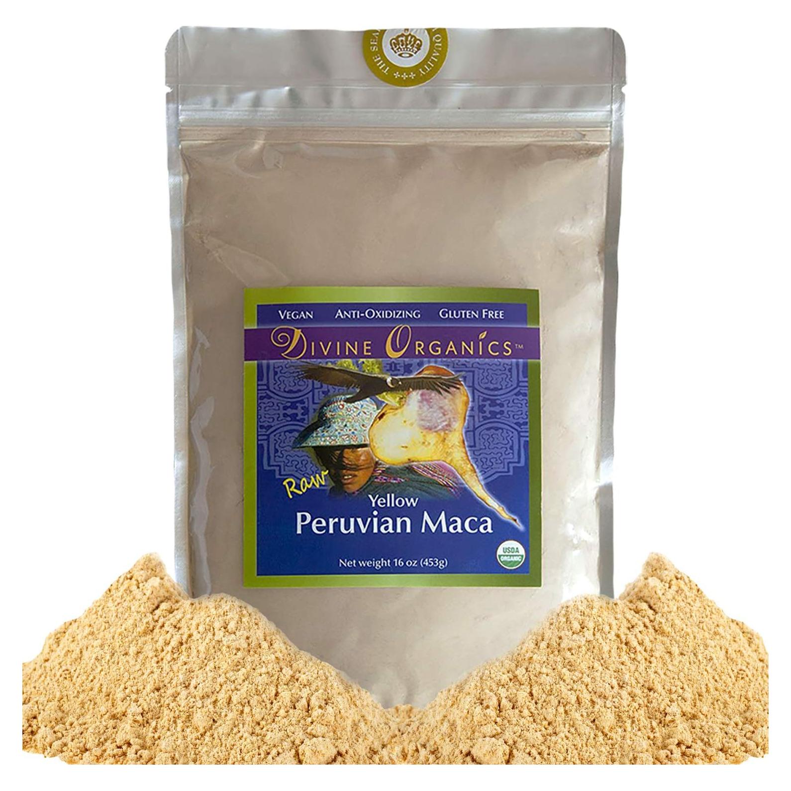 Polvo de Maca Orgánico 450g - Divine Organics - Vegano, Antioxidante