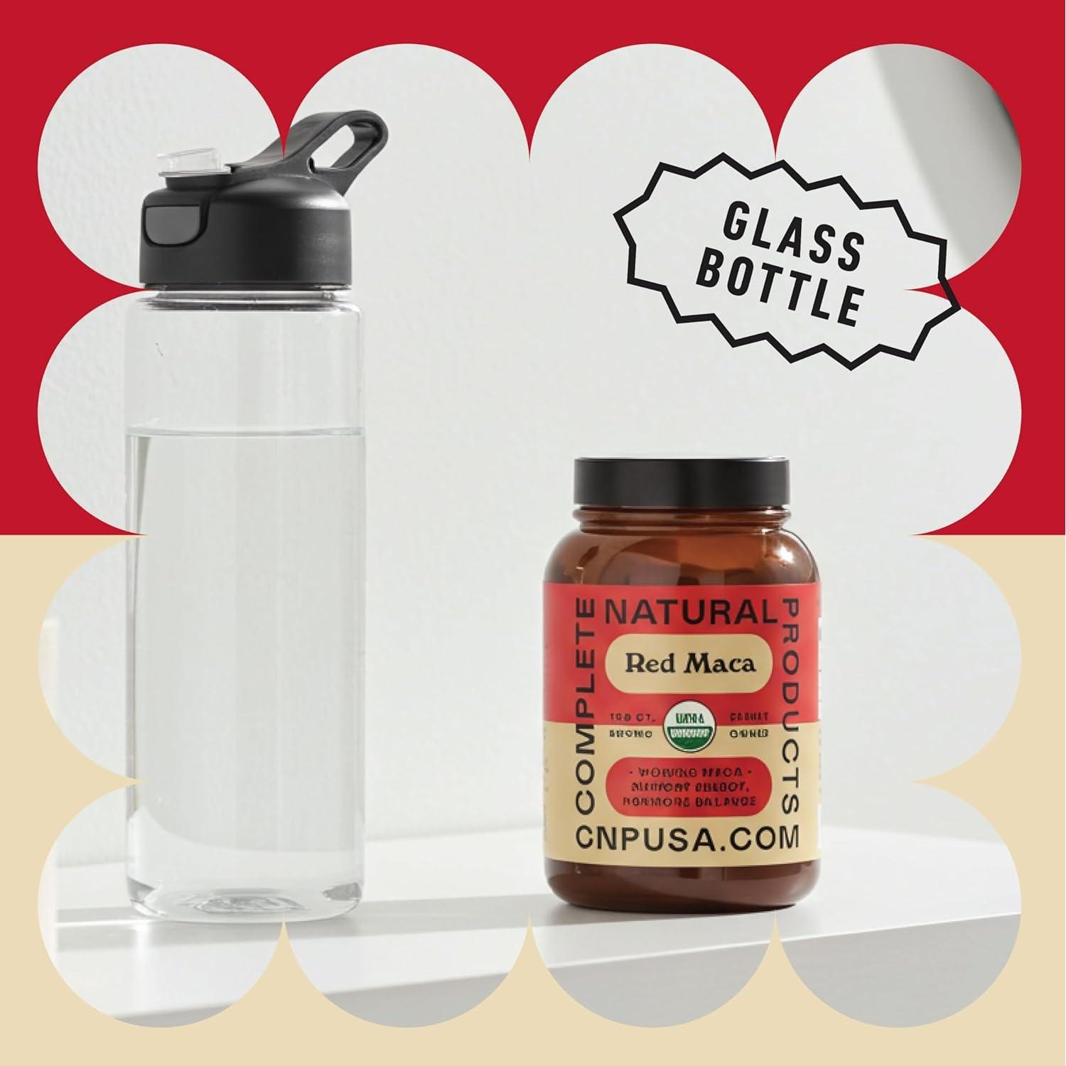 Cápsulas de Raíz de Maca Roja Orgánica Complete Natural 800mg - 100 Unidades