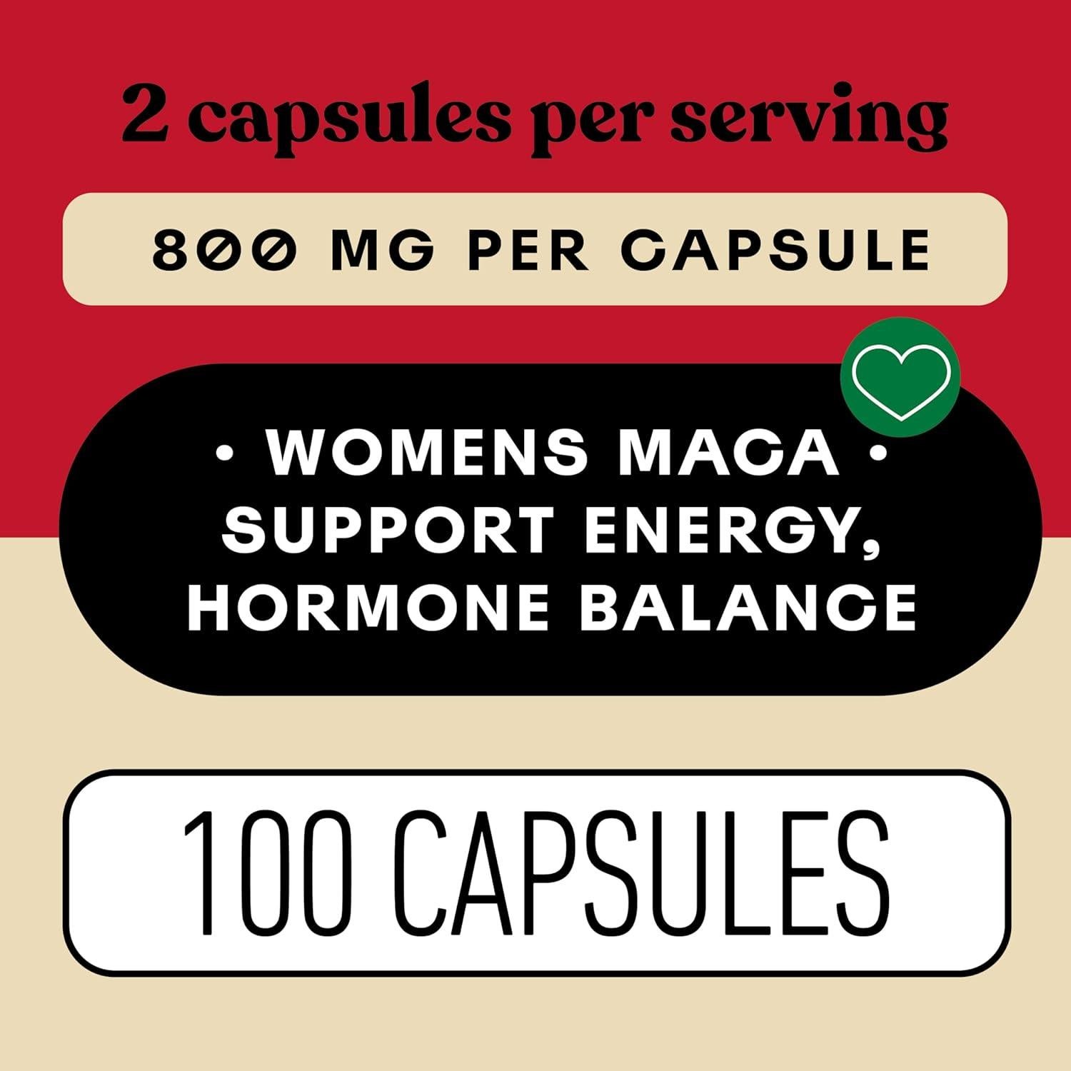 Cápsulas de Raíz de Maca Roja Orgánica Complete Natural 800mg - 100 Unidades
