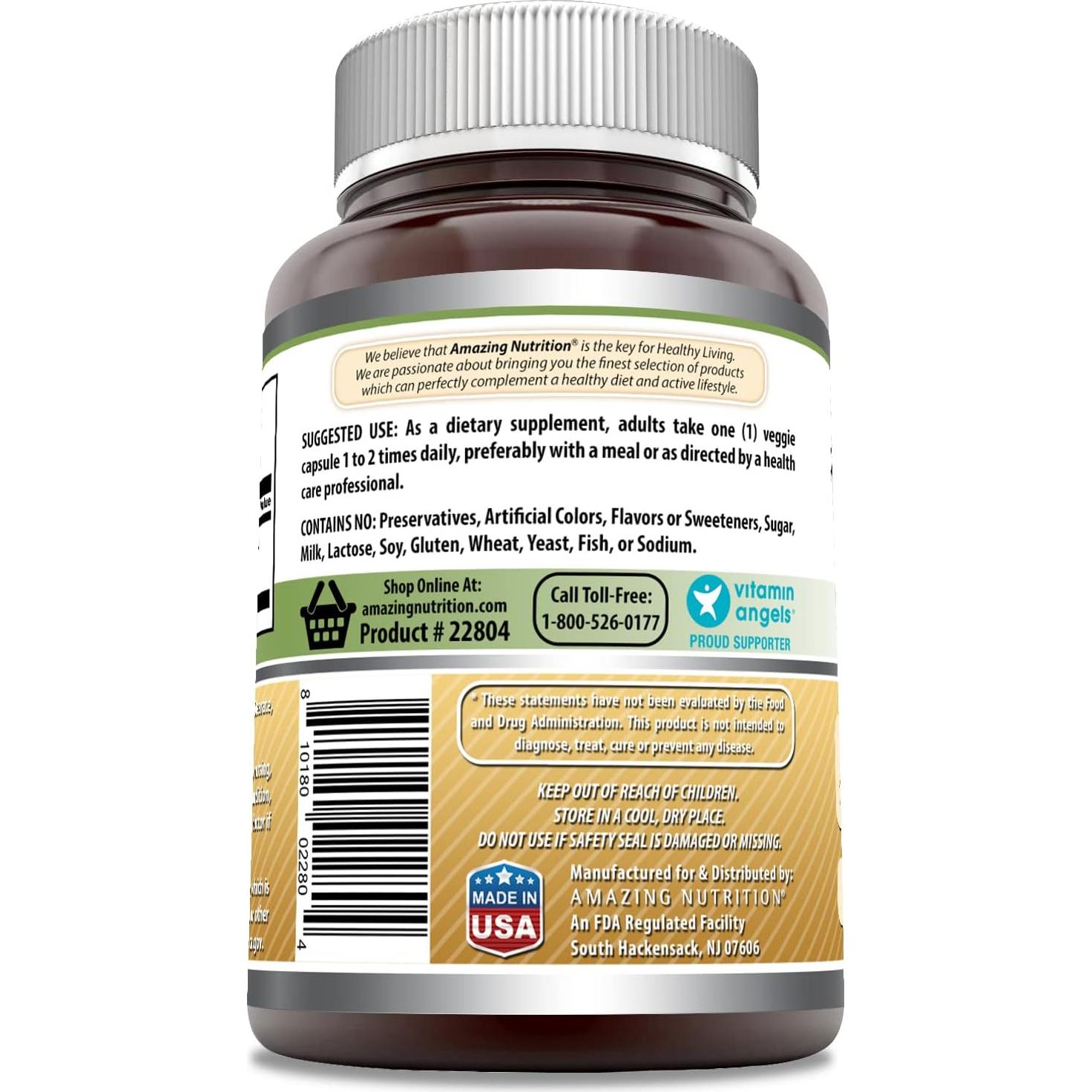 Suplemento de Maca 500 Mg Formulas Asombrosas 250 Cápsulas Veganas