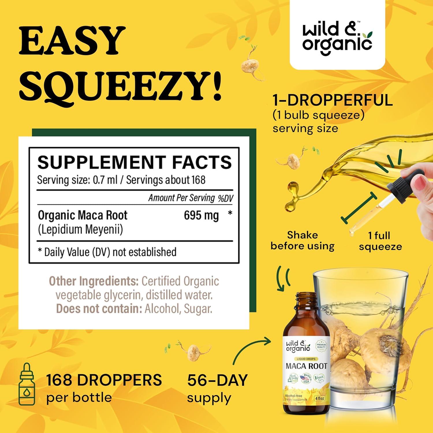 Tintura Orgánica de Raíz de Maca y Olmo Resbaladizo 118 ml