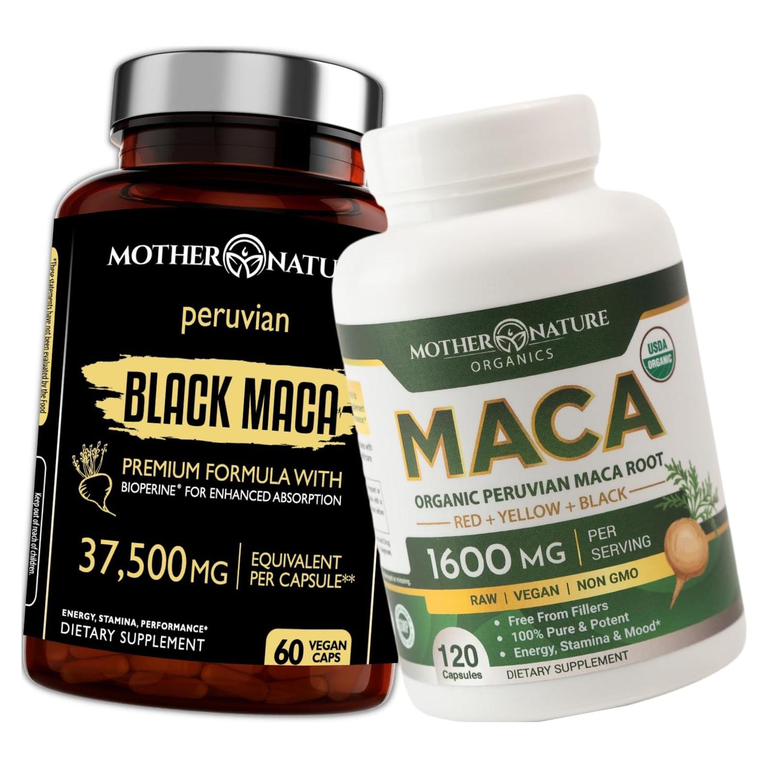 Cápsulas de Maca para Hombres - Mother Nature Organics | Energía y Vitalidad
