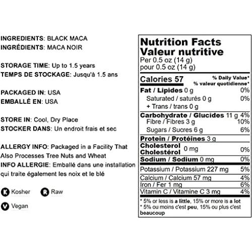 Polvo de Maca Negra Food to Live 2.27 kg Crudo Vegano