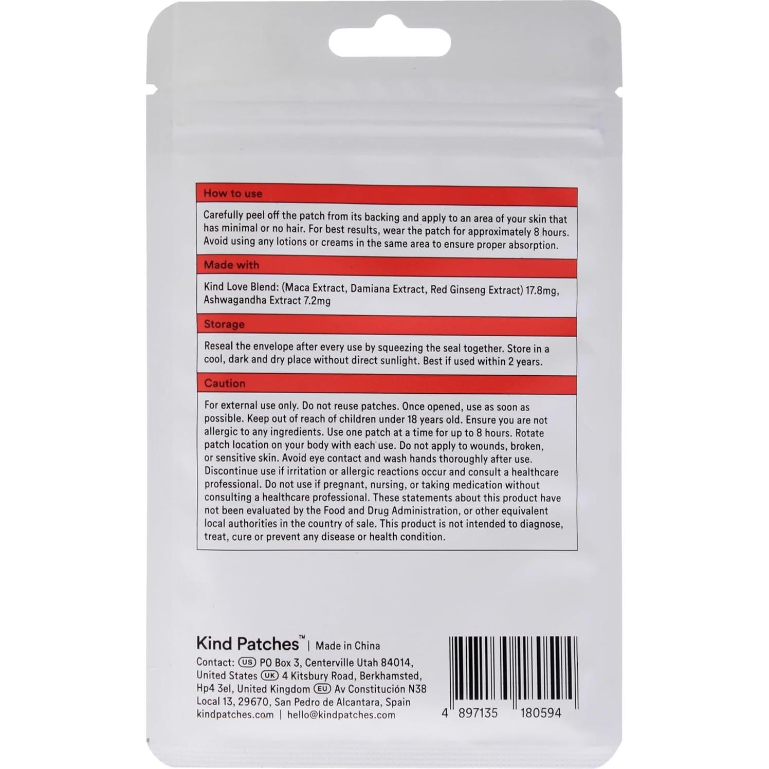 Parches de Amor Kind - Aumento Libido Natural 30 Unidades