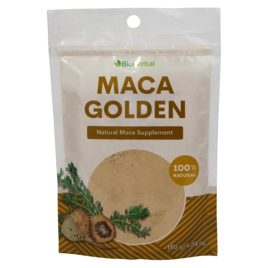 Polvo de Maca Dorada 180g Bio Herbal - Suplemento Energizante Natural