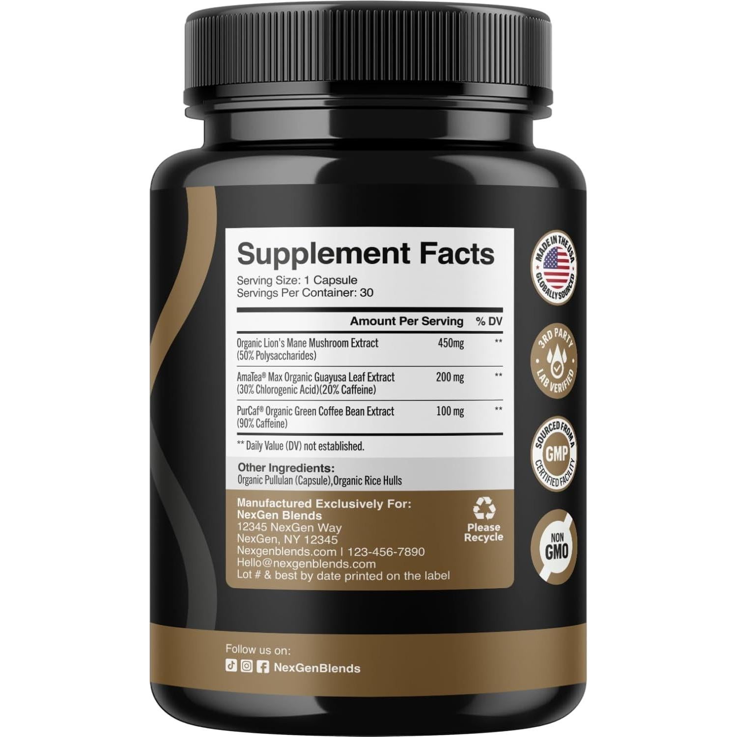 Cápsulas de Café de Hongo Orgánico NexGen 30 Porciones