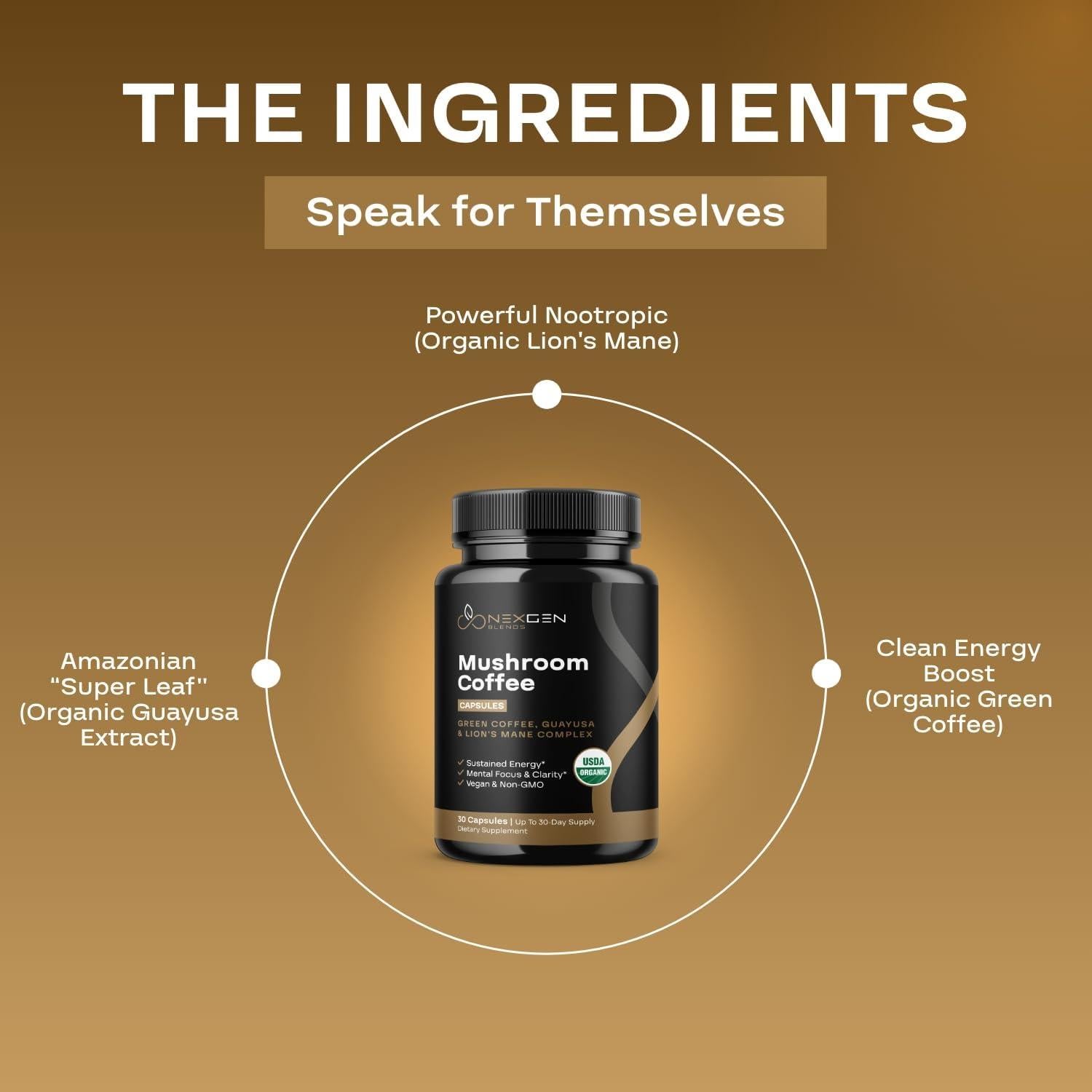 Cápsulas de Café de Hongo Orgánico NexGen 30 Porciones