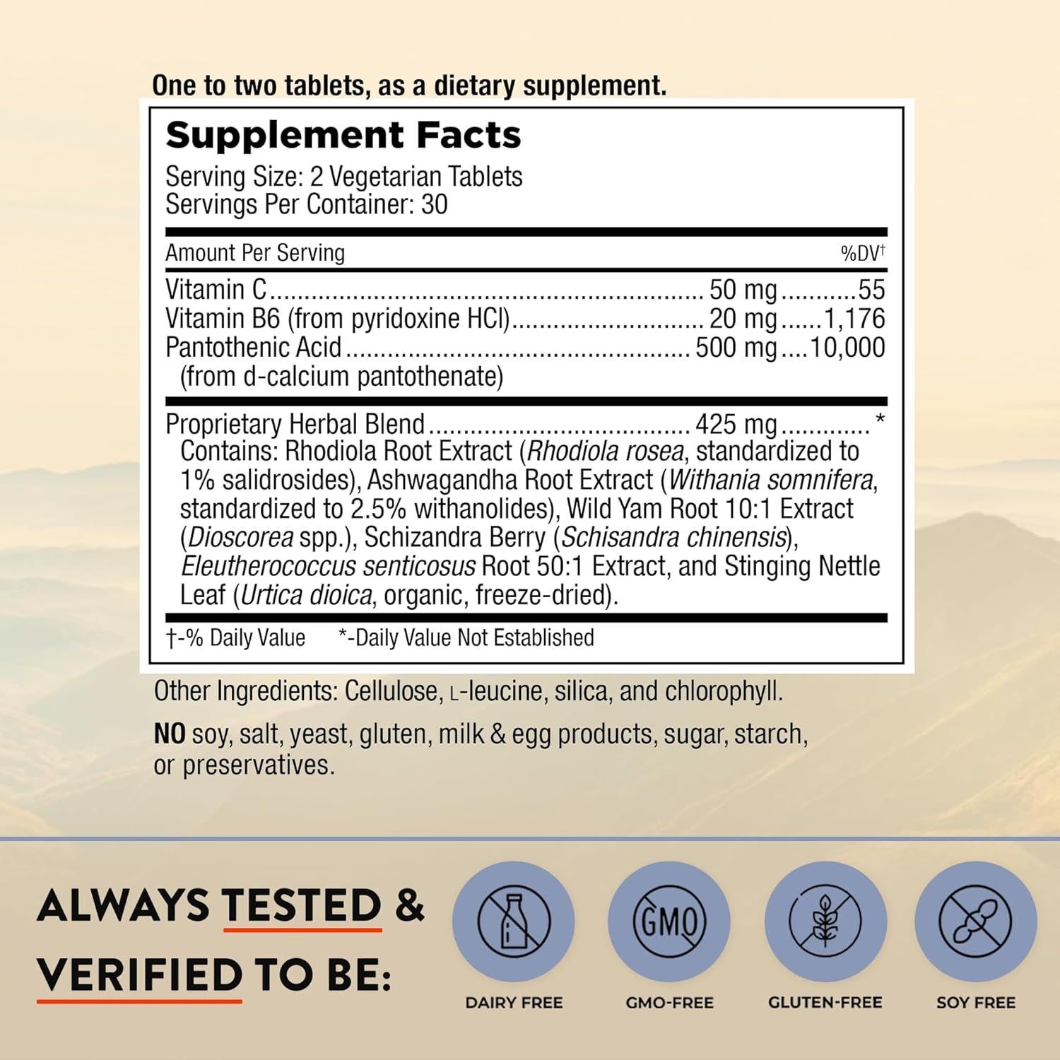 Suplemento Adrenal Mt. Angel - 60 Tabletas de Ashwagandha