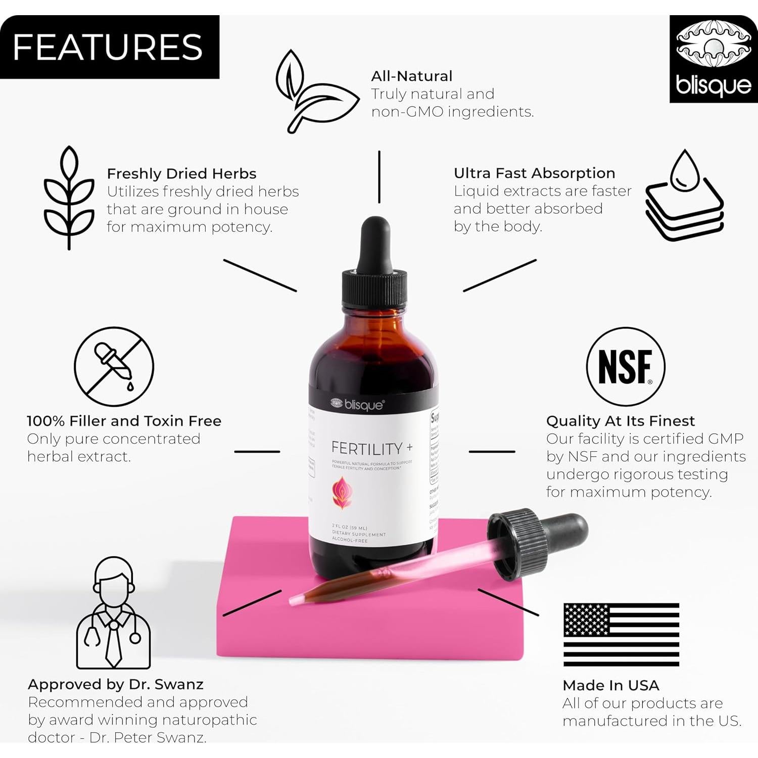 Suplemento Natural de Fertilidad Blisque 56.7g - Vegano