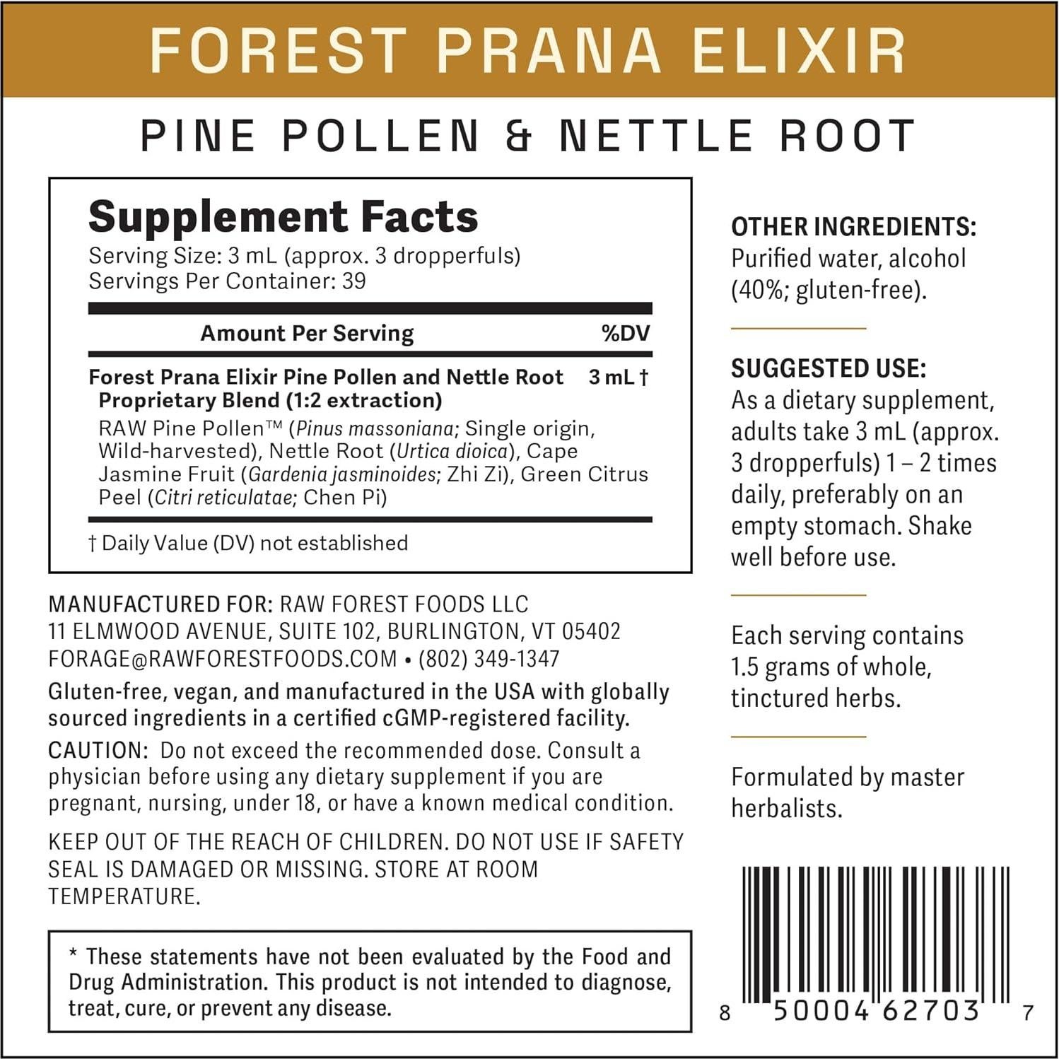 Elixir de Pólen de Pino y Raíz de Ortiga Forest Prana 118ml