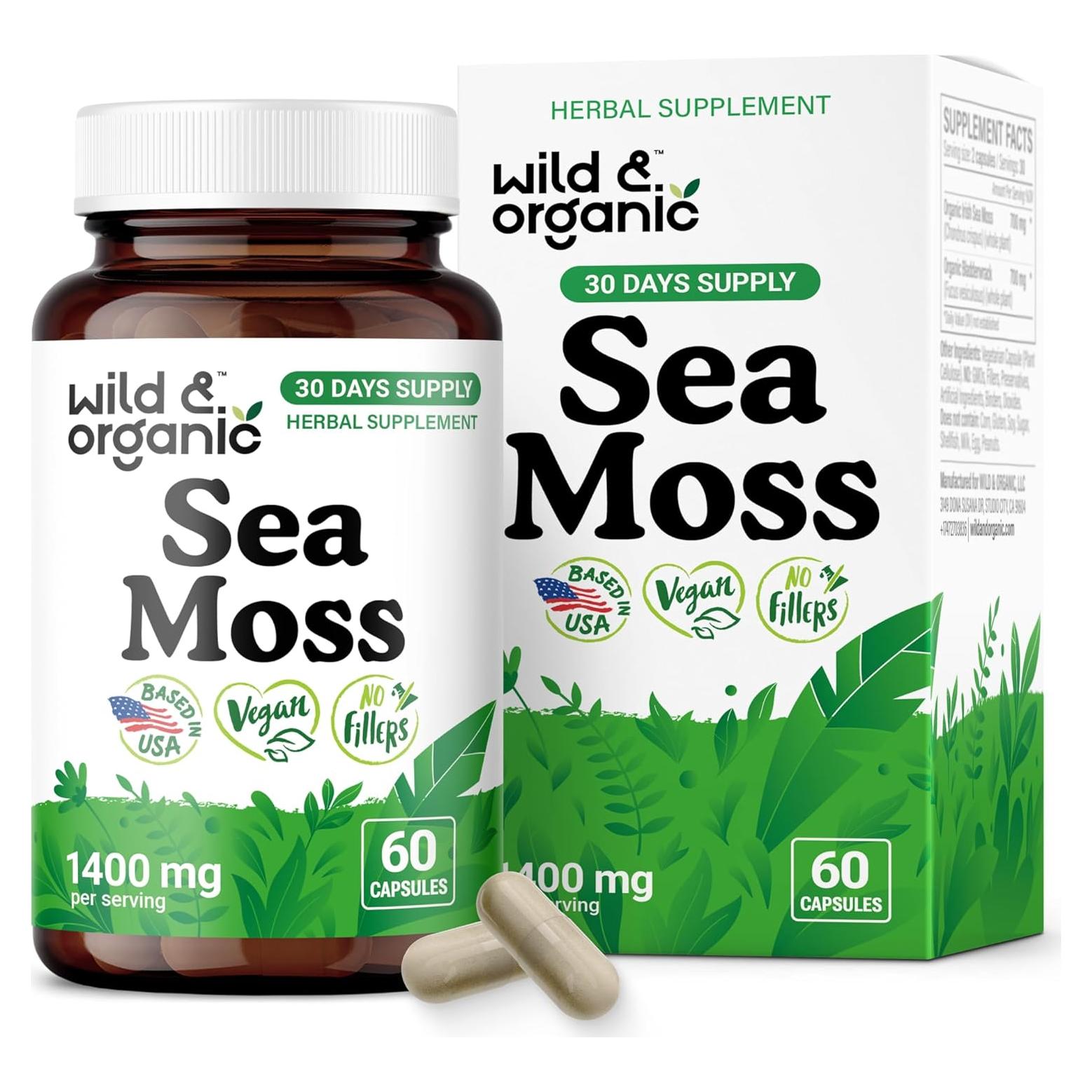 Cápsulas de Musgo Marino Silvestre y Orgánico 60 Caps