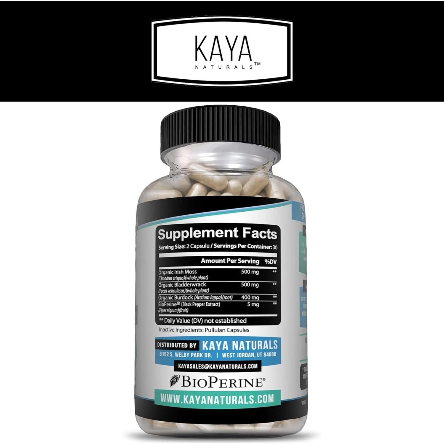 Suplemento de Movilidad Kaya Naturals Musgo Marino 60 Cápsulas