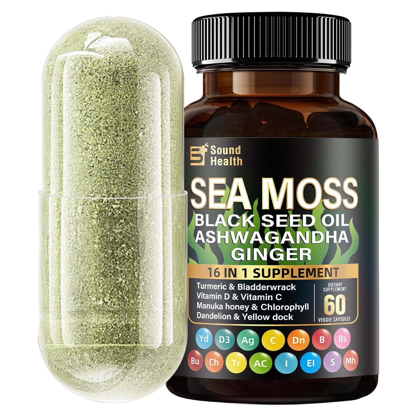 Cápsulas de Musgo Marino SoundHealth 1200mg - Energía y Sueño