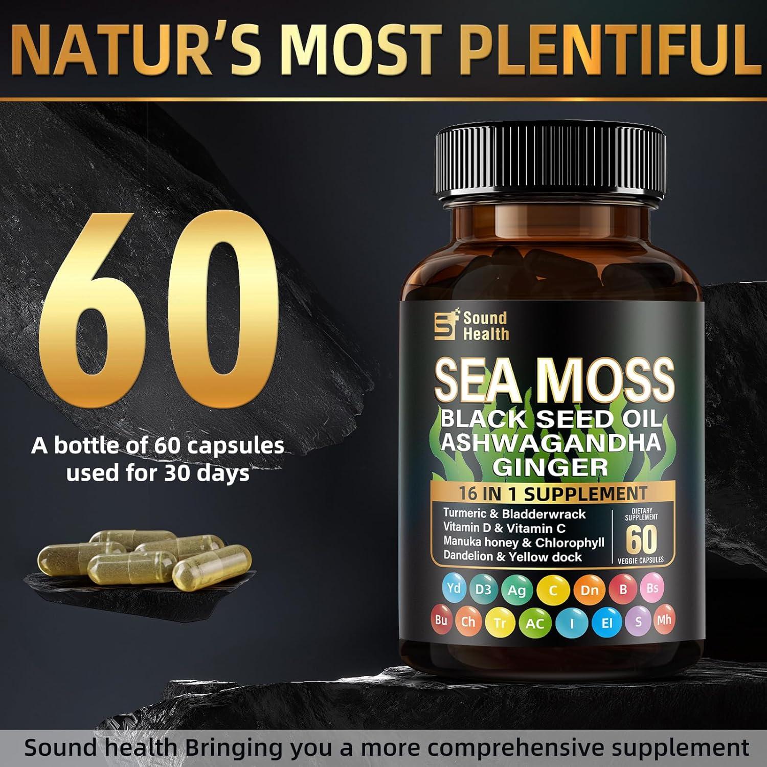 Cápsulas de Musgo Marino SoundHealth 1200mg - Energía y Sueño