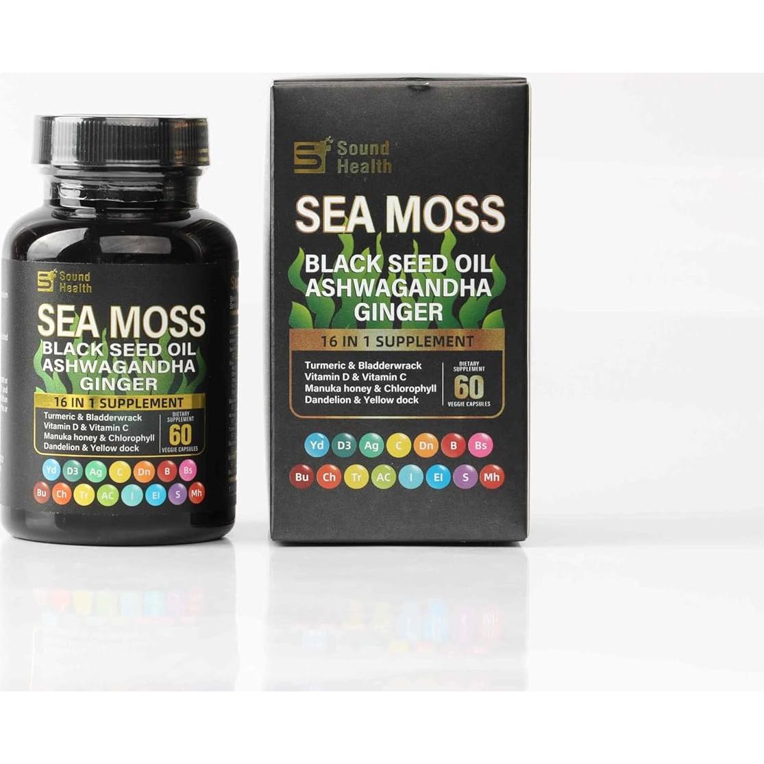 Cápsulas de Musgo Marino SoundHealth 1200mg - Energía y Sueño