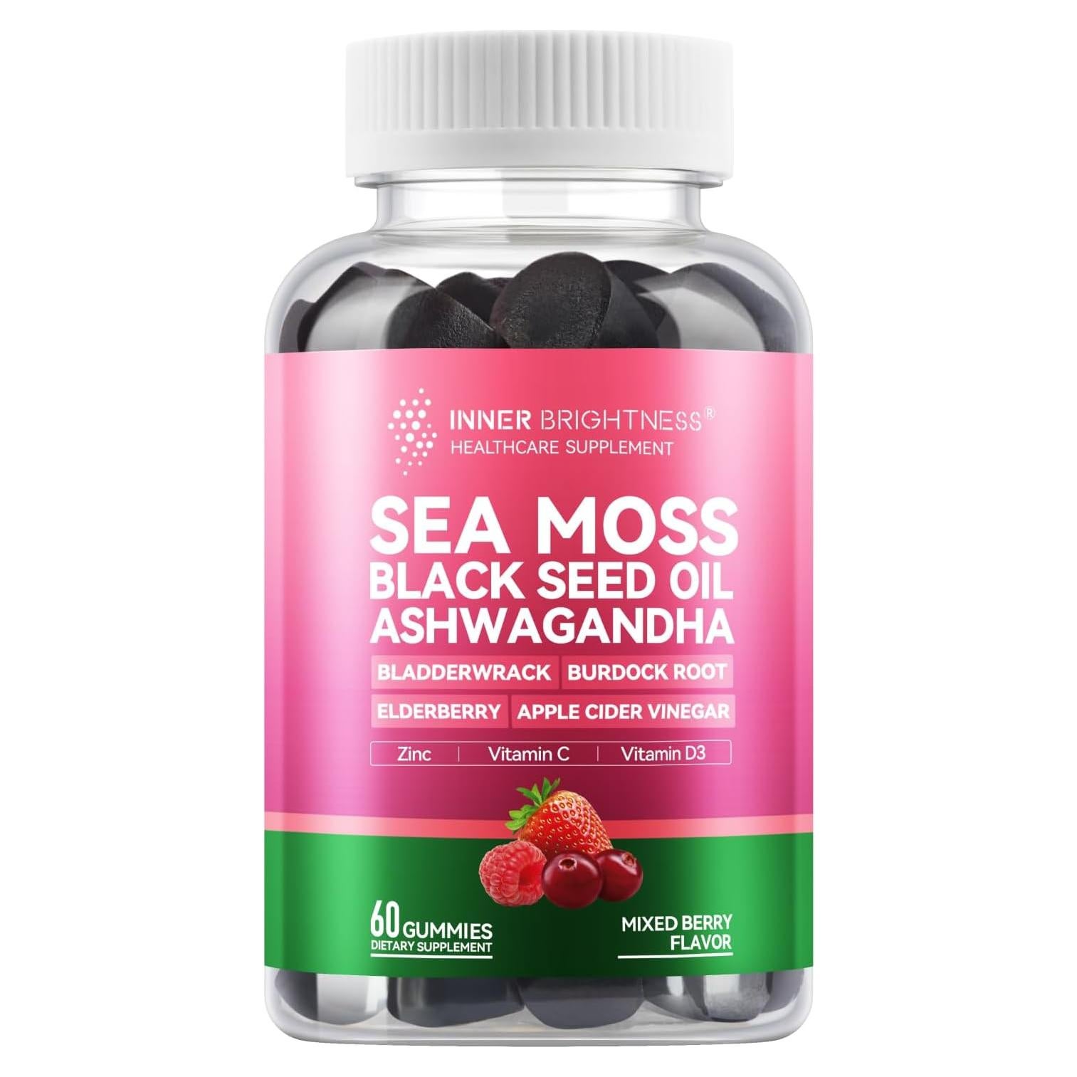 Gomitas Veganas Brillo Interno 4000mg 60 Unidades Frutos Rojos