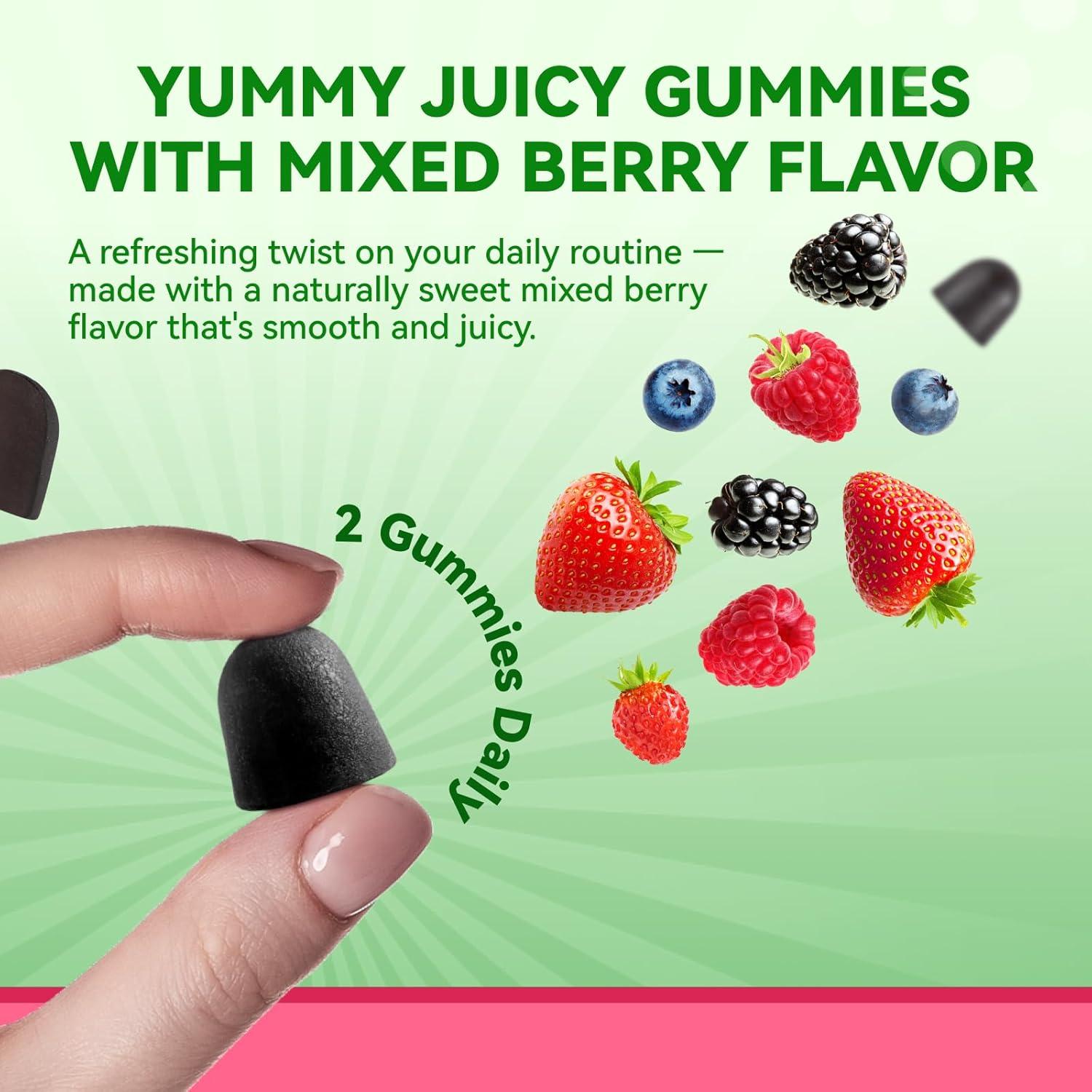 Gomitas Veganas Brillo Interno 4000mg 60 Unidades Frutos Rojos