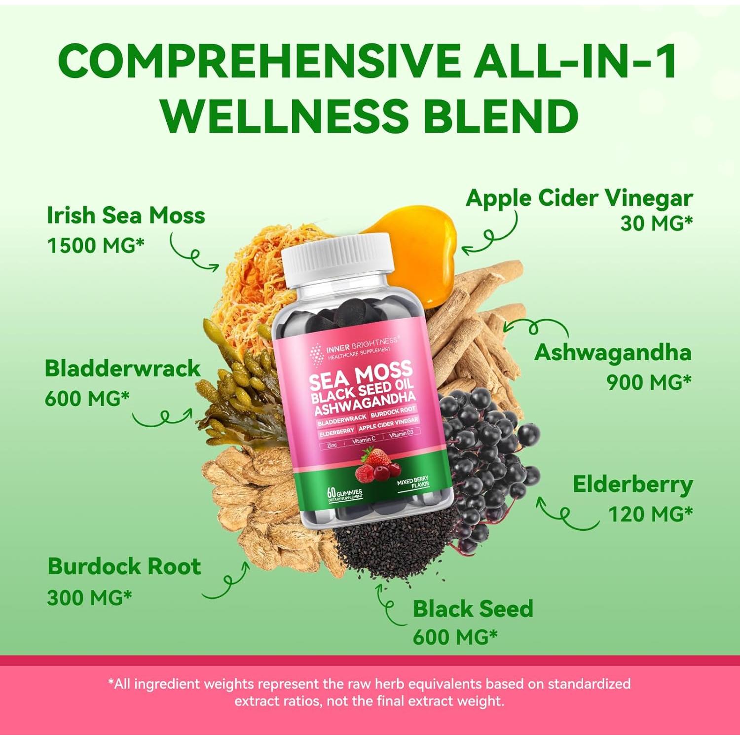 Gomitas Veganas Brillo Interno 4000mg 60 Unidades Frutos Rojos