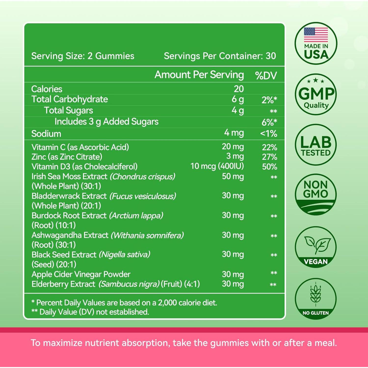 Gomitas Veganas Brillo Interno 4000mg 60 Unidades Frutos Rojos