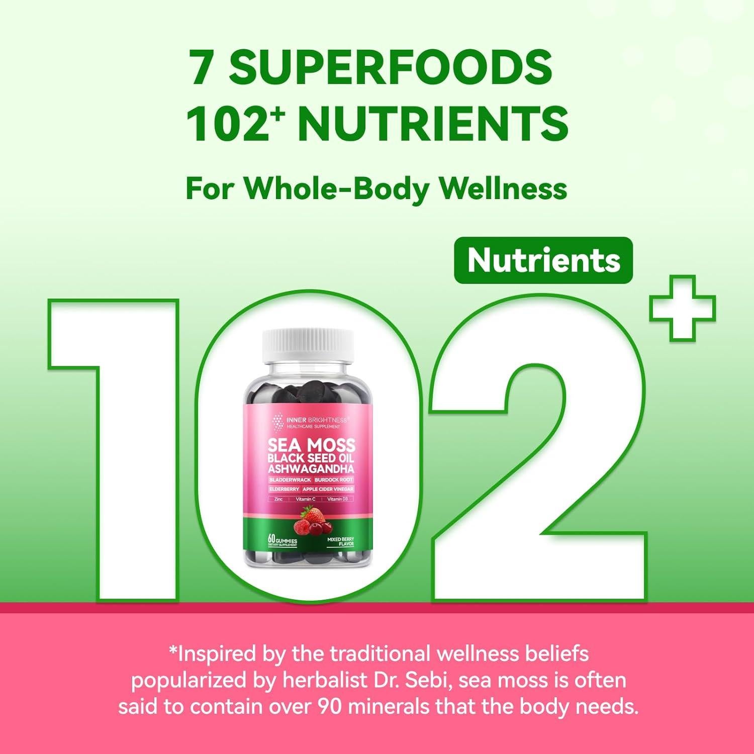 Gomitas Veganas Brillo Interno 4000mg 60 Unidades Frutos Rojos