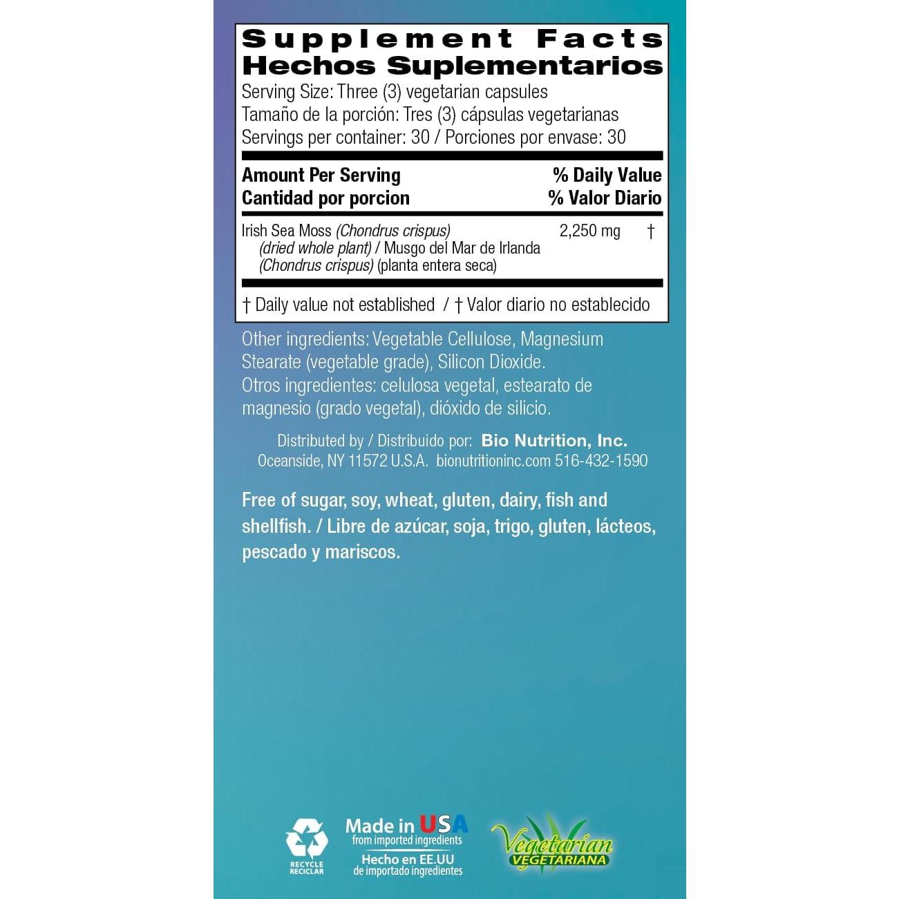 Musgo Marino Irlandés Bio Nutrition 70g - Salud Inmune y Digestiva