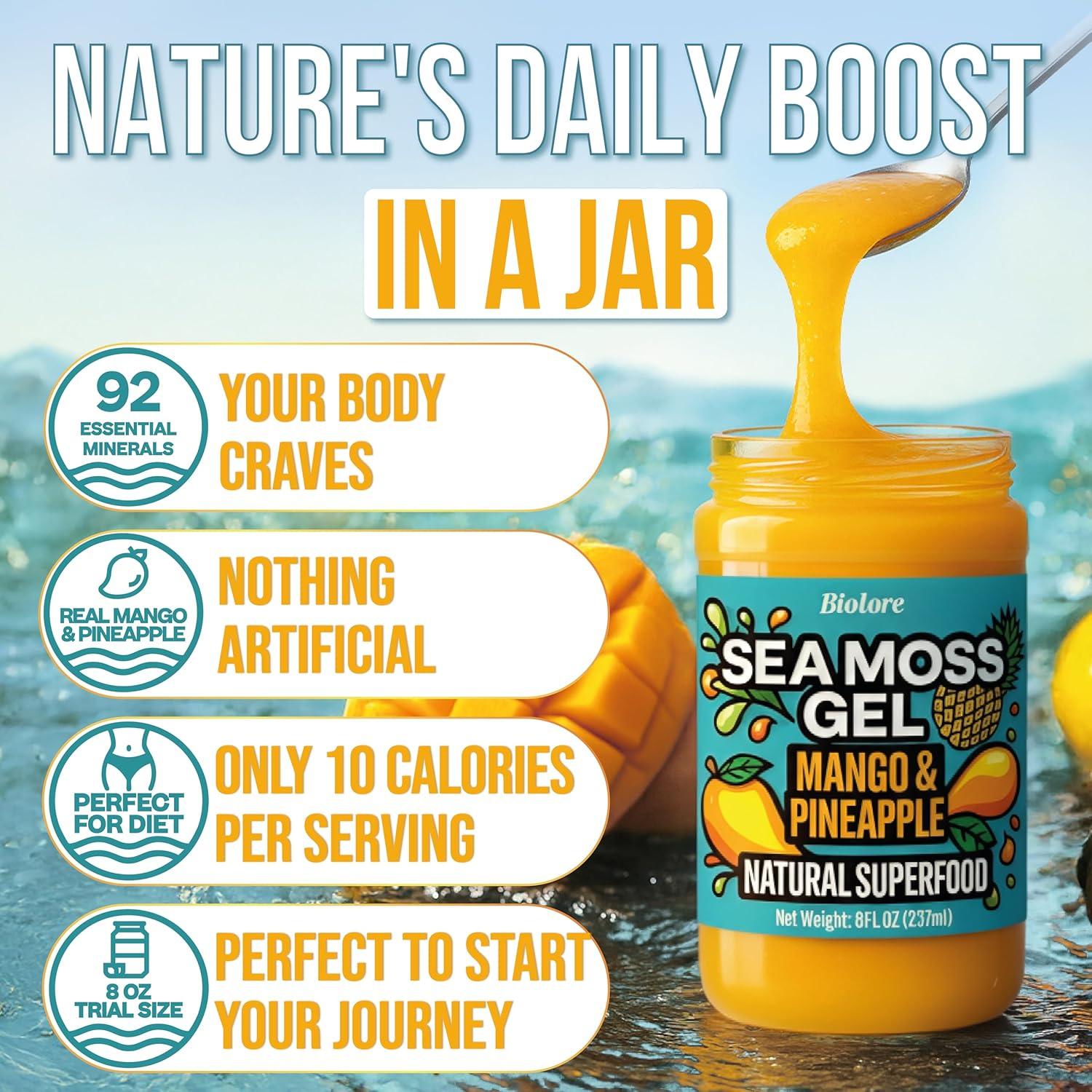 Gel de Musgo Marino Biolore Mango-Piña 227g - Superalimento Vegano