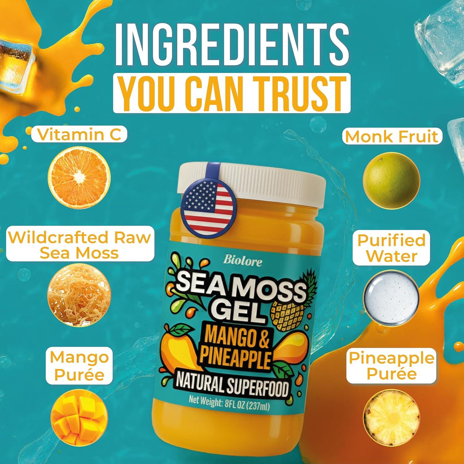 Gel de Musgo Marino Biolore Mango-Piña 227g - Superalimento Vegano