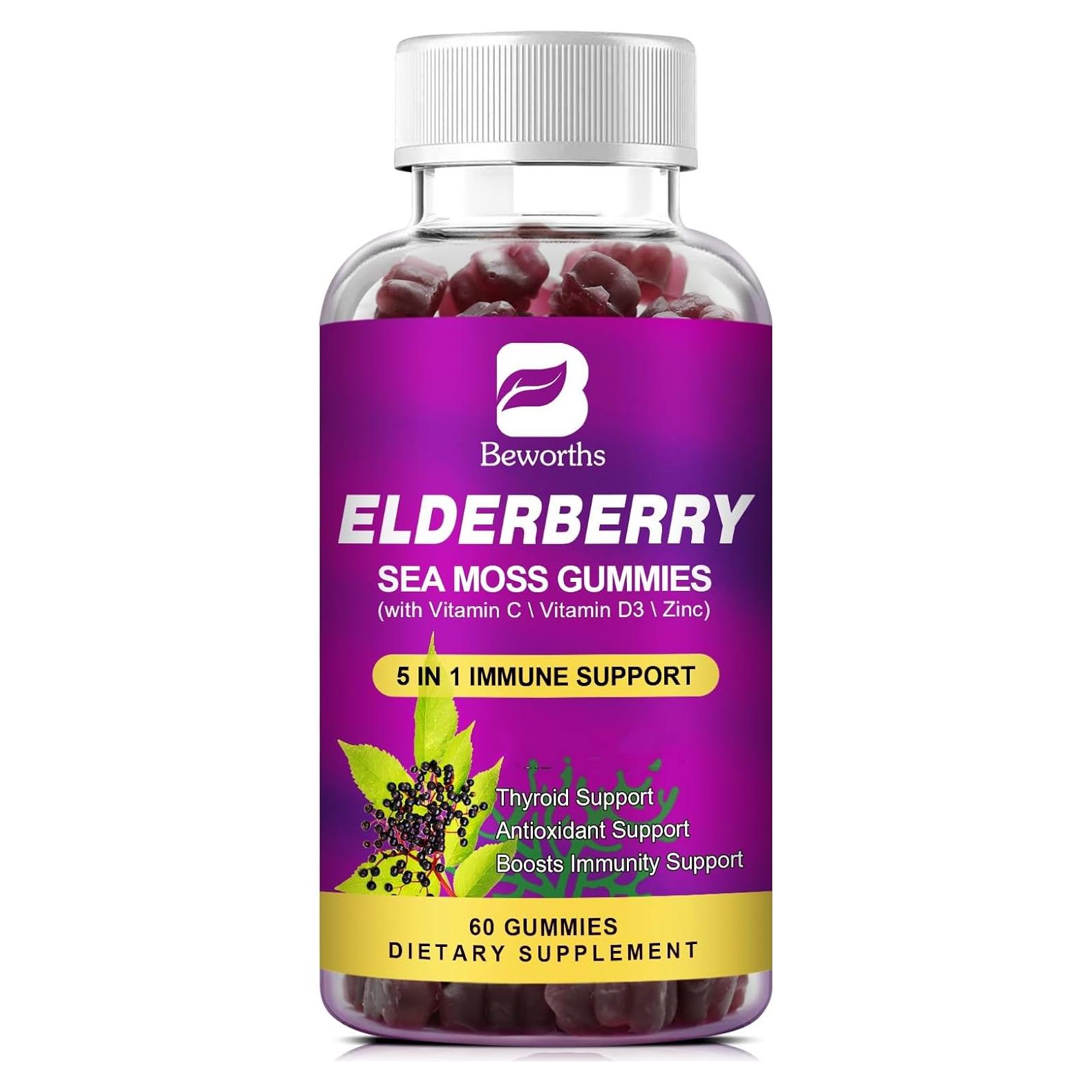 Gomitas de Saúco y Musgo Marino B BEWORTHS 60 Unidades