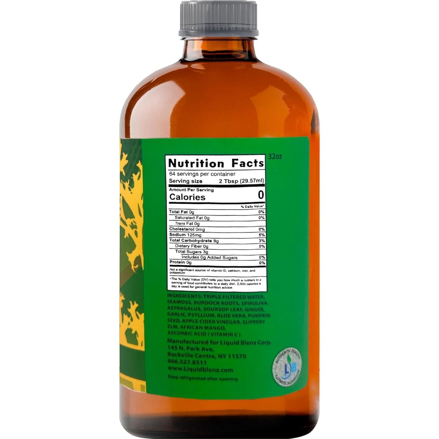 Tónico de Musgo Marino Liquid Blenz 946 ml - Suplemento Herbal