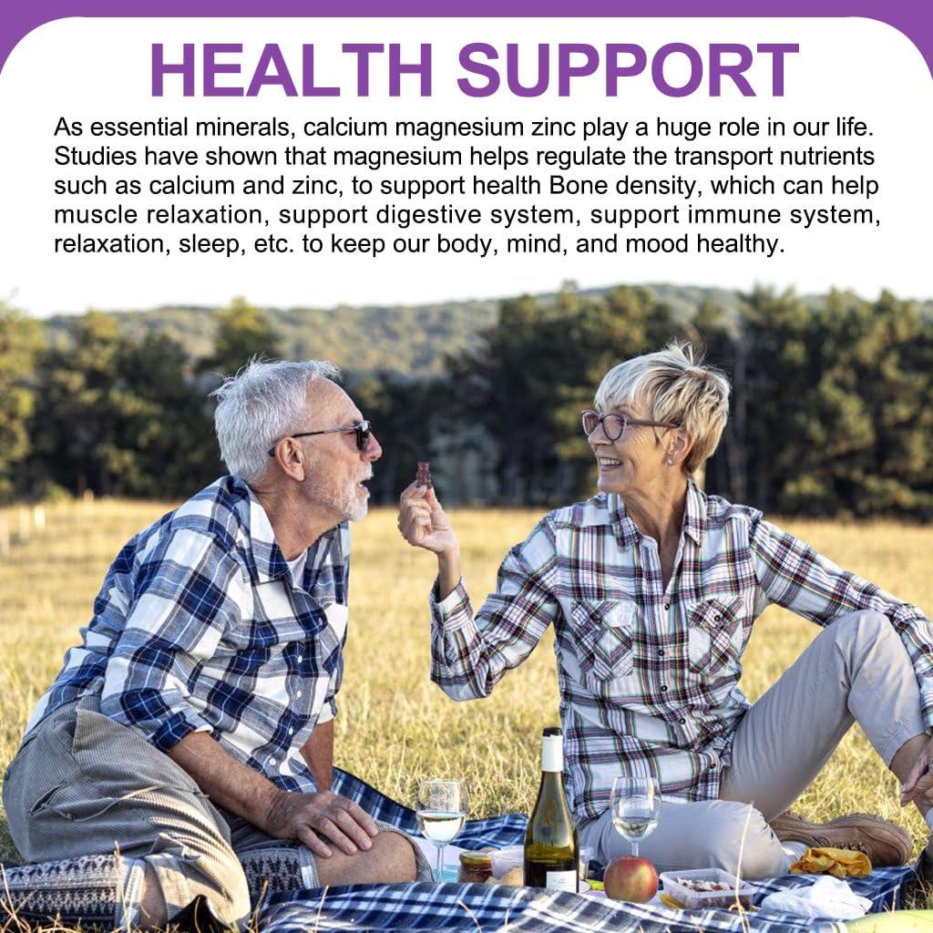 Gomitas de Calcio Magnesio Zinc LUCNVEM 60 Unidades Sin Azúcar