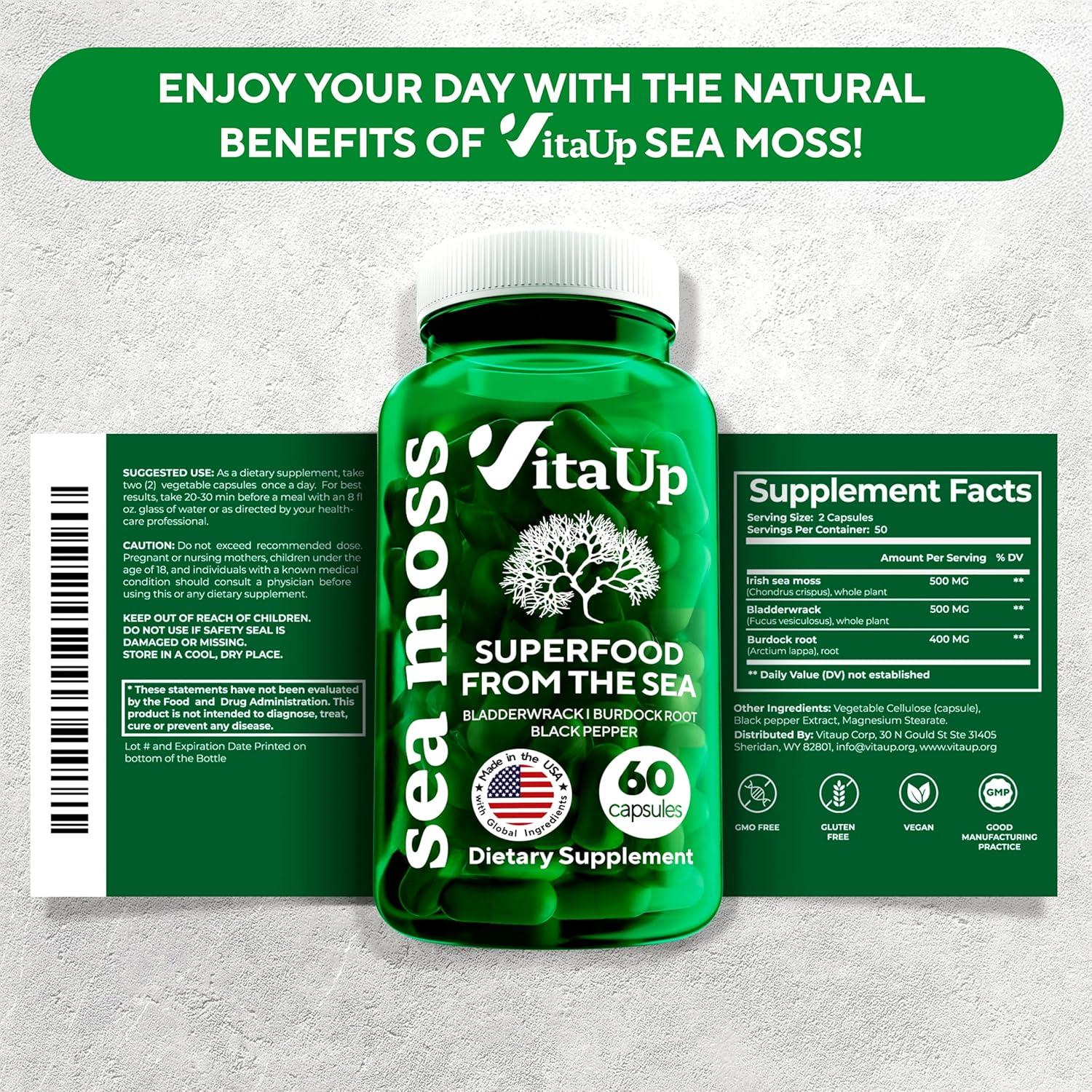 Cápsulas de Musgo Marino Irlandés VitaUp 60 Veganas