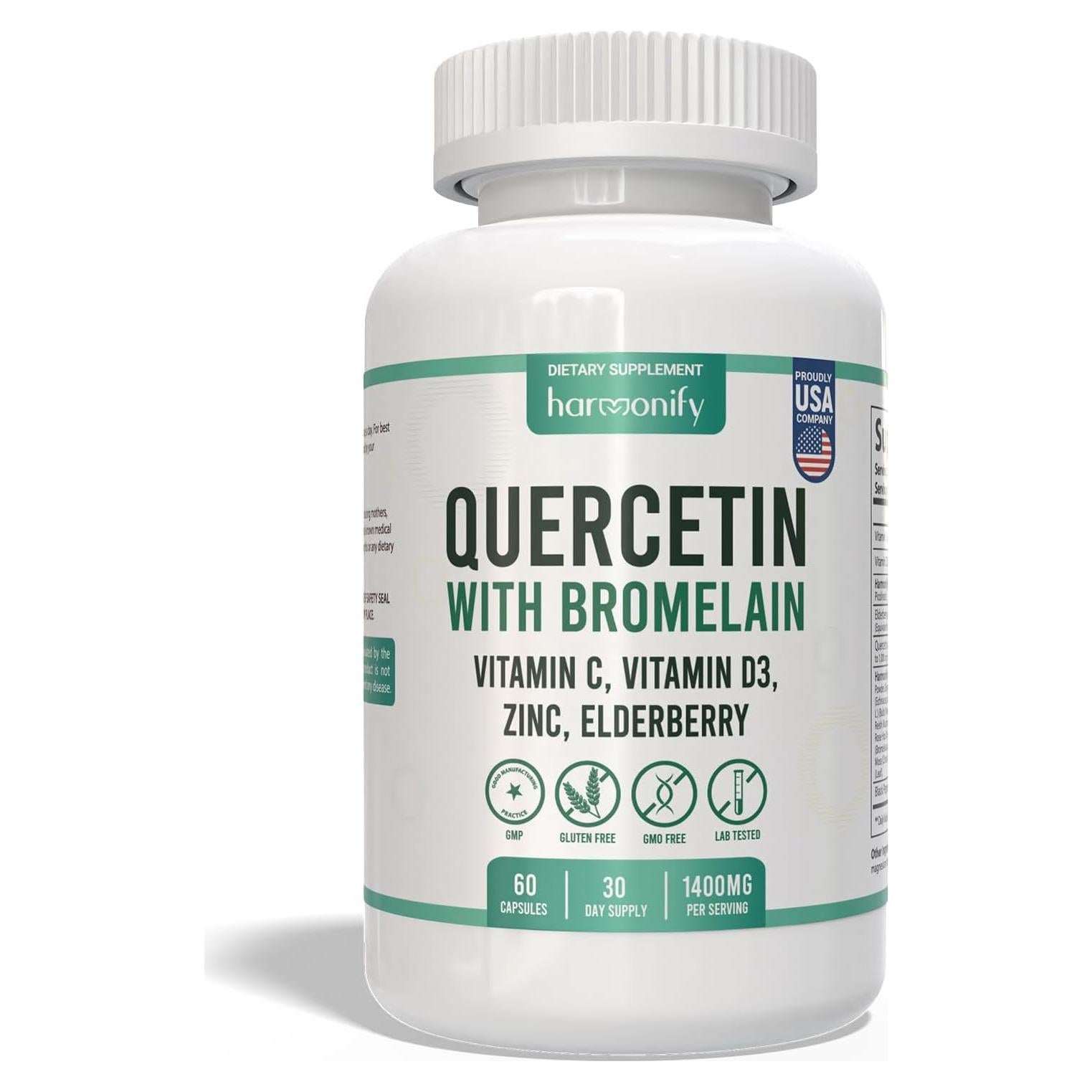 Quercetina con Bromelina Harmonify 1400 mg 60 Cápsulas