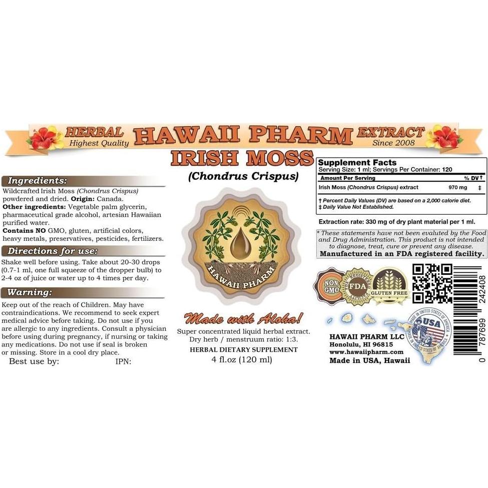 Extracto Líquido de Musgo Irlandés HawaiiPharm 118 ml