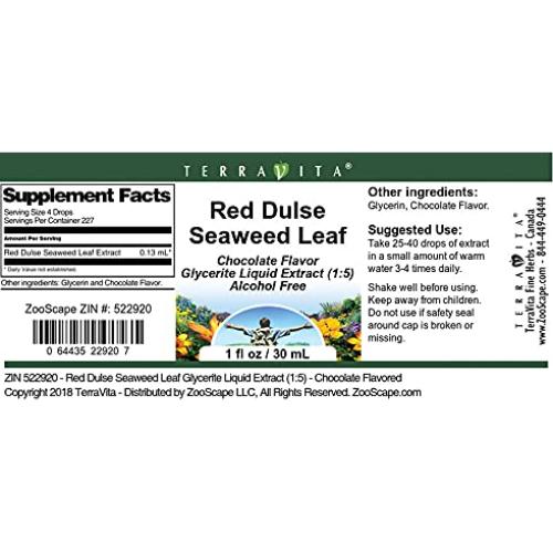 Extracto Líquido de Glicerita de Alga Dulse Roja TerraVita 28.35 g