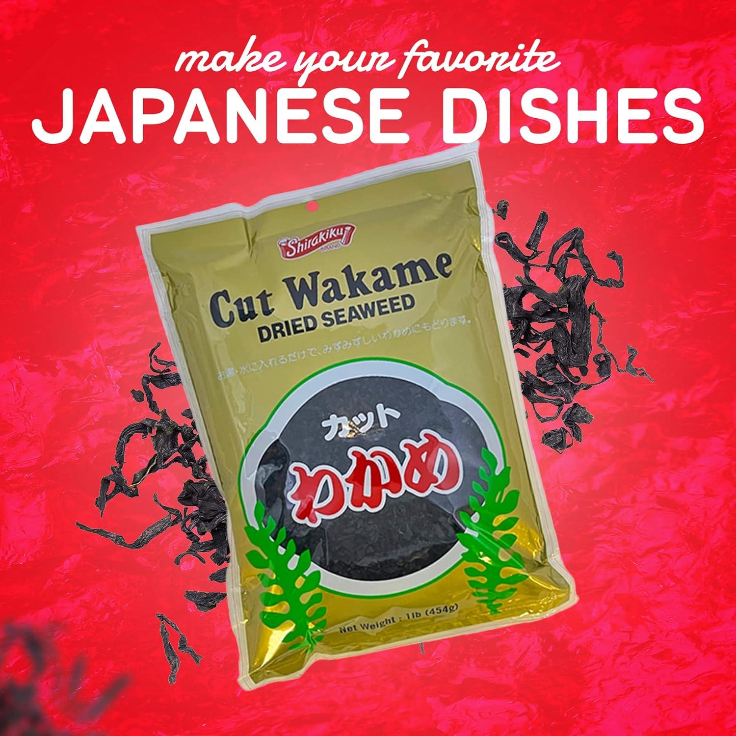 Alga Wakame Secas Shirakiku 454g - Ideal para Sopa de Miso y Sushi
