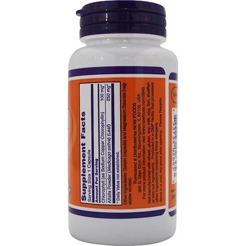 Clorofila NOW Foods 100 mg 90 Cápsulas Salud Natural
